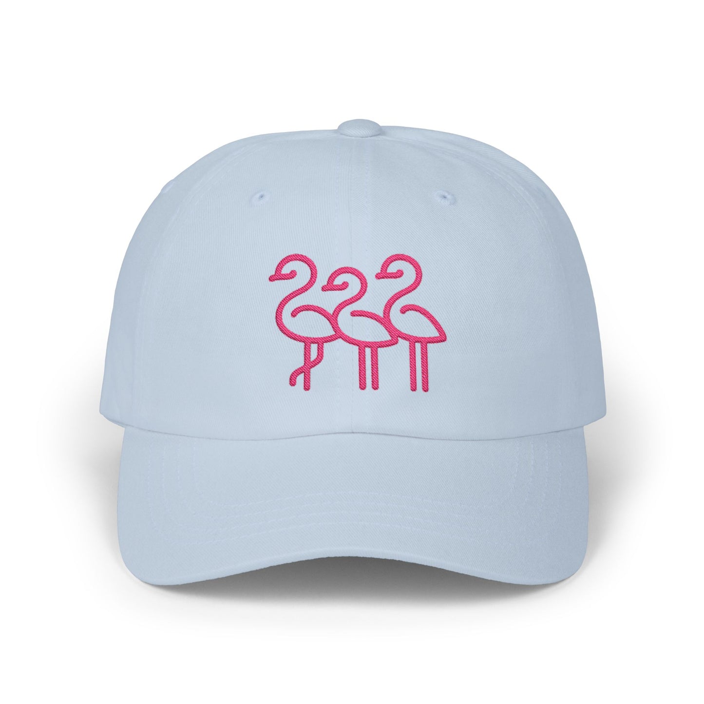 Three Pink Flamingos Dad Cap | Embroidered Flamingo Baseball Hat |Throuple Life