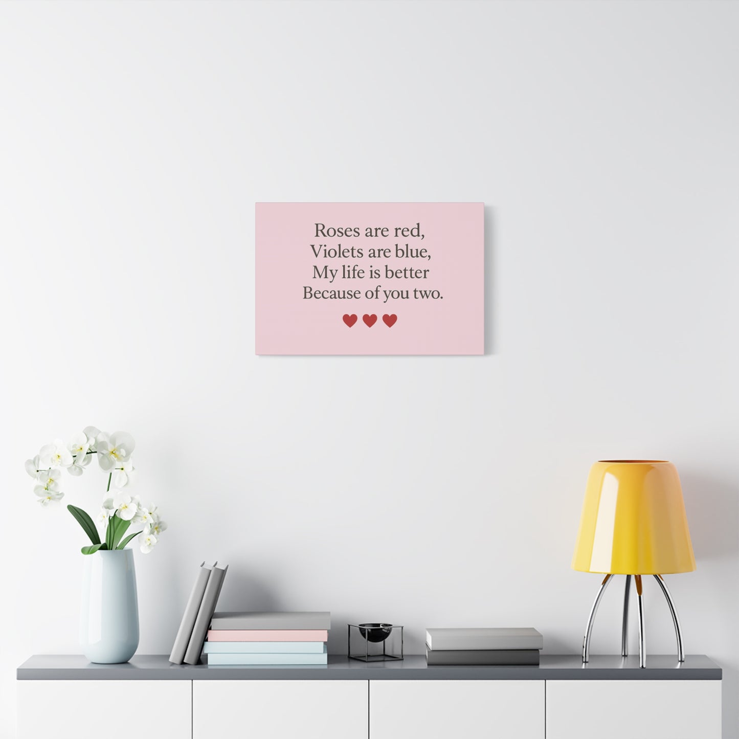Roses are red Violets are blue poem Matte Canvas | Stretched 1.25" | Throuple Poem Print