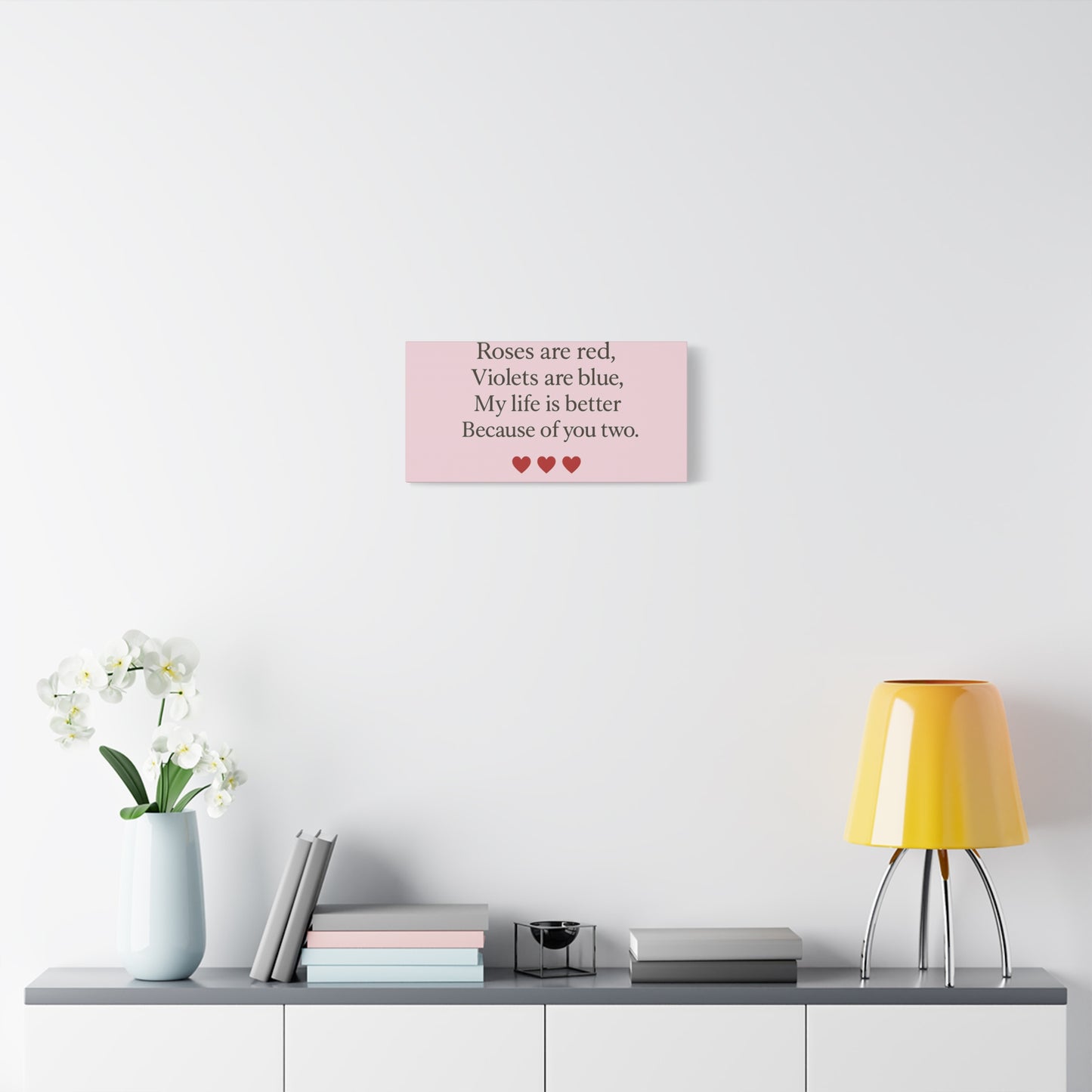 Roses are red Violets are blue poem Matte Canvas | Stretched 1.25" | Throuple Poem Print