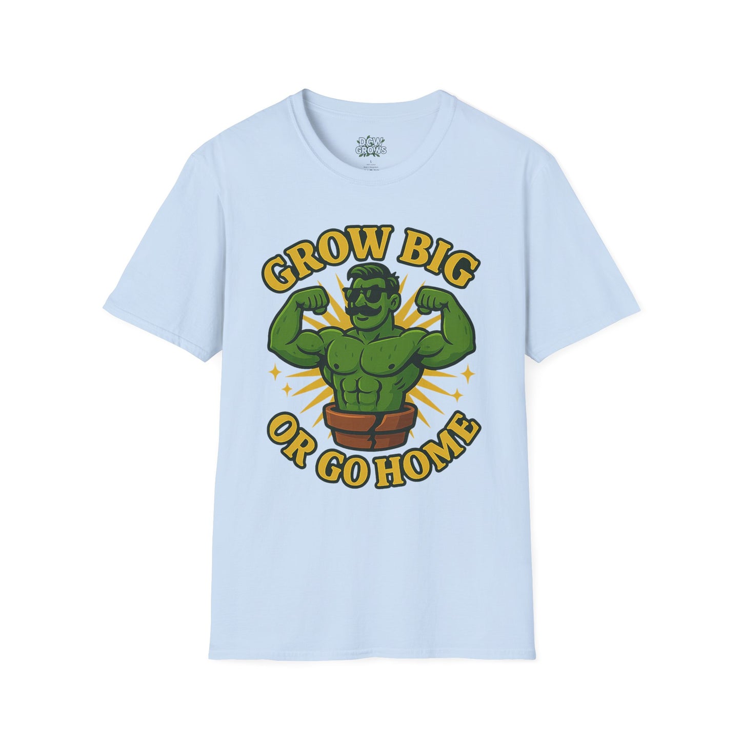 Grow Big or Go Home Plant Monster T-Shirt | Muscle Succulent Graphic Tee | Men's T-Shirt Plant Lover
