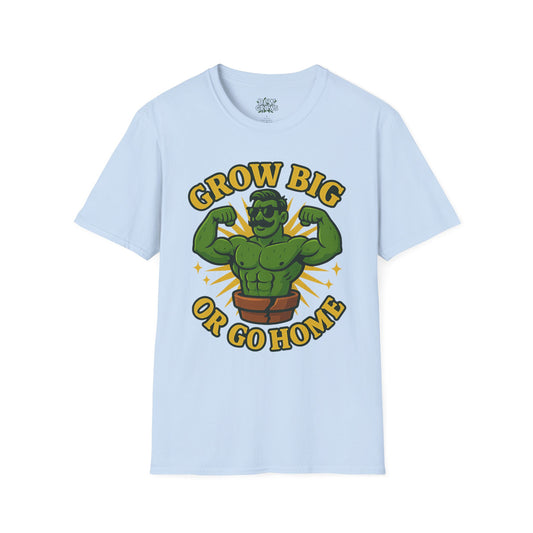 Grow Big or Go Home Plant Monster T-Shirt | Muscle Succulent Graphic Tee | Men's T-Shirt Plant Lover