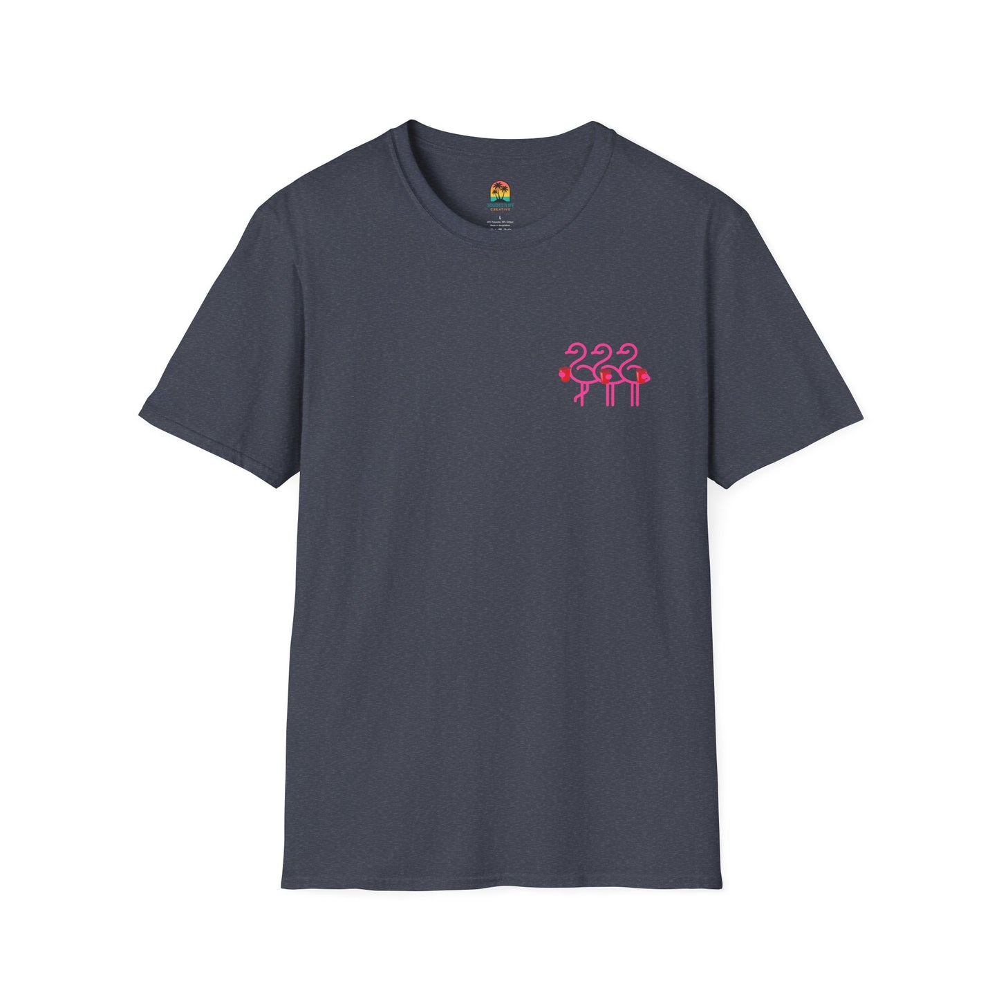 Three Pink Flamingos T-Shirt | Summer Print Shirt | Red Cup Throuple Life