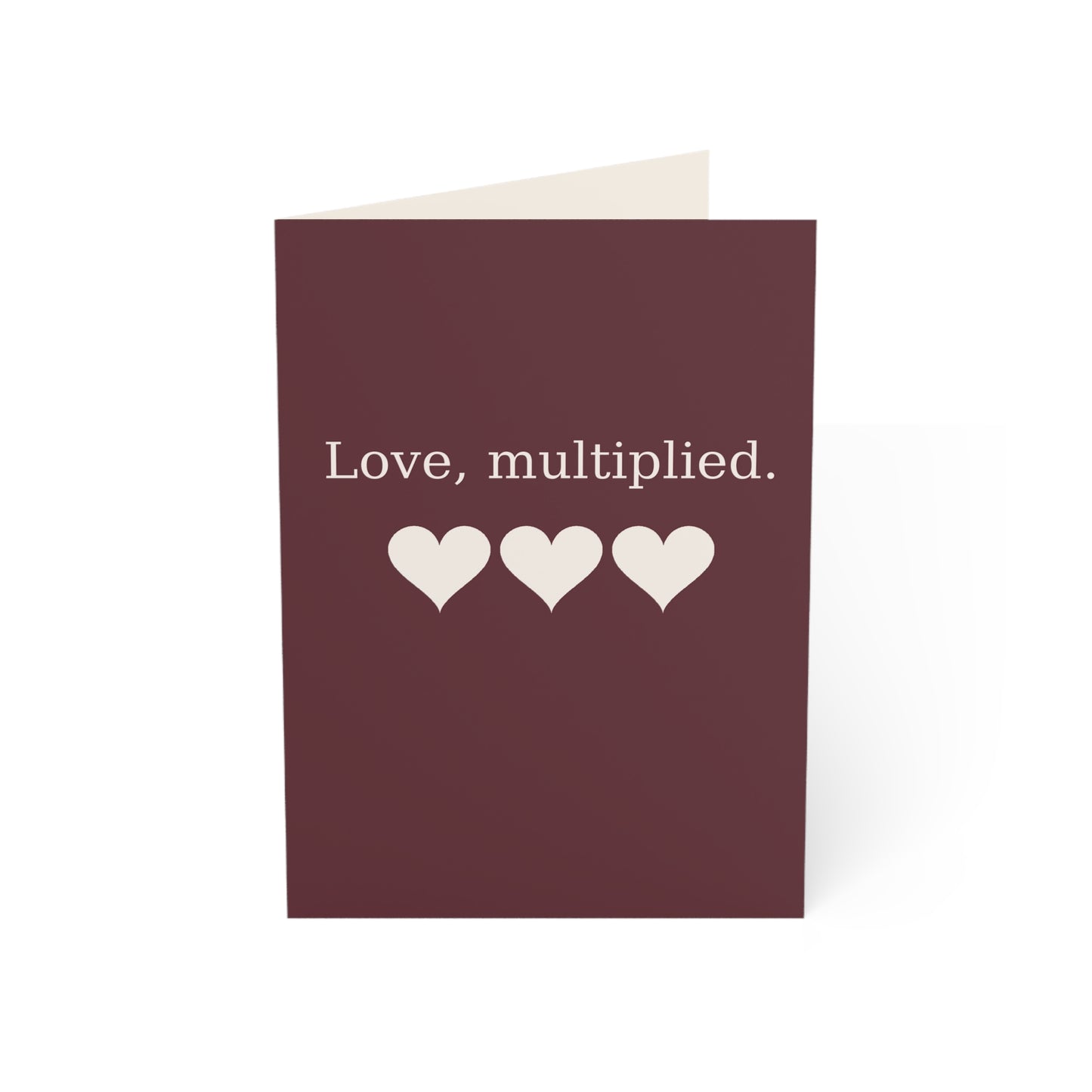Love, multiplied hearts Greeting Card | Happy Valentine's Day Inside, Pack Options | Throuple V-Day Card