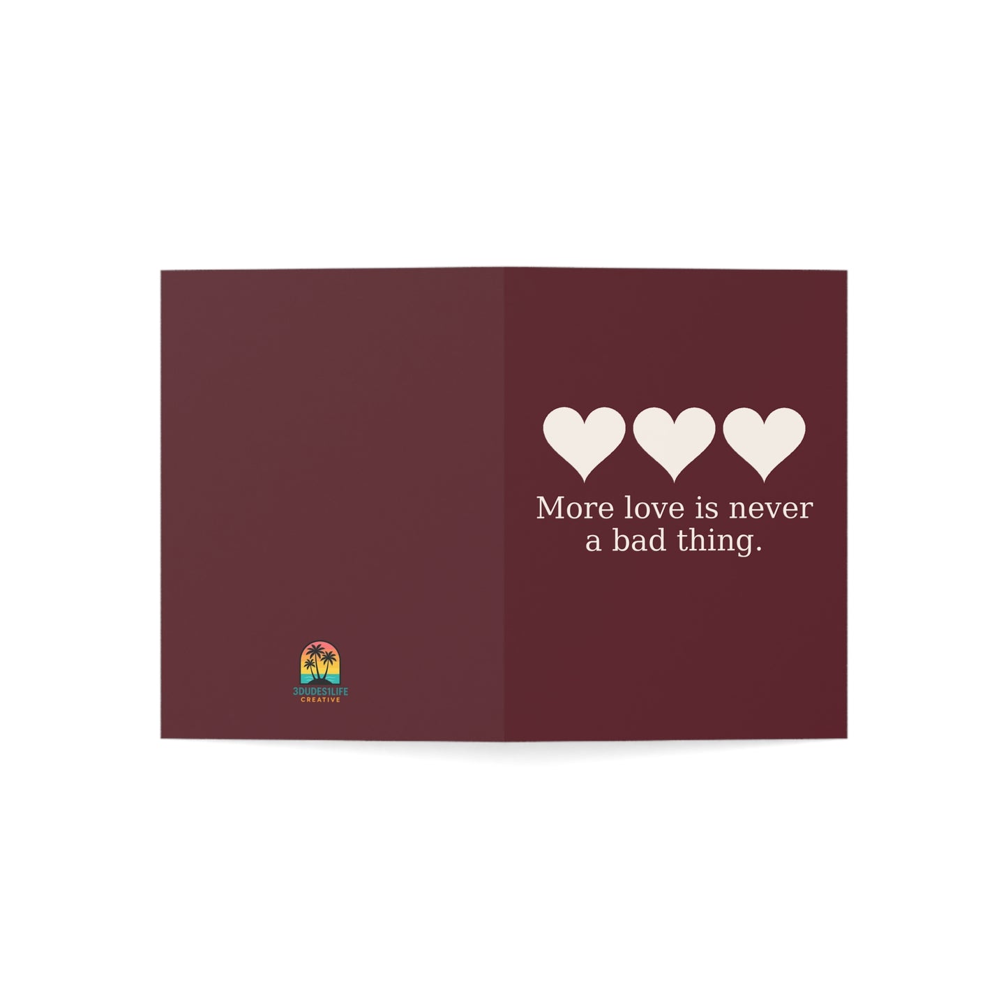 More love is never a bad thing Greeting Card | Heart Trio Romance Card | Throuple Valentine's Day Card