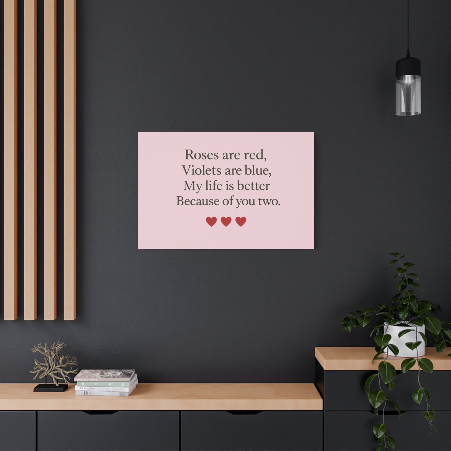 Roses are red Violets are blue poem Matte Canvas | Stretched 1.25" | Throuple Poem Print