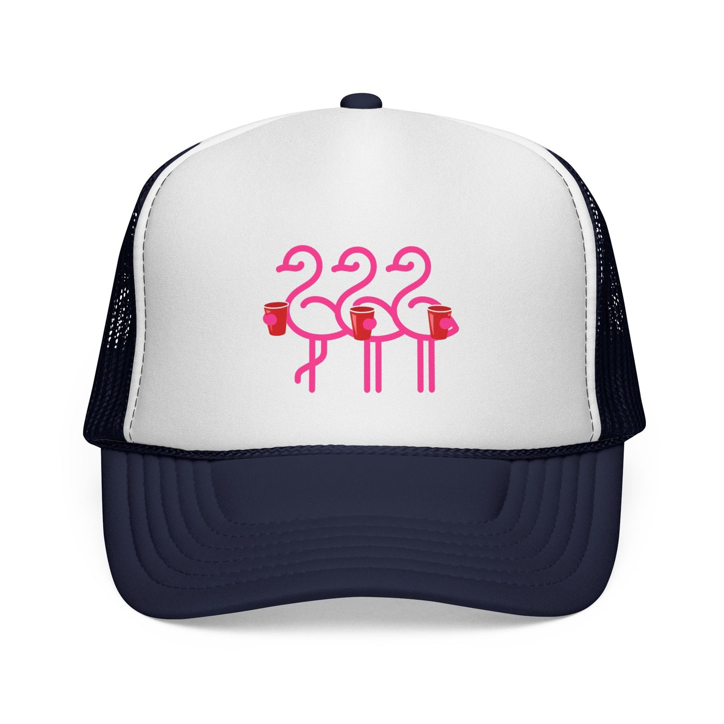 Pink Flamingo Trio Trucker | Fun Throuple Life Hat