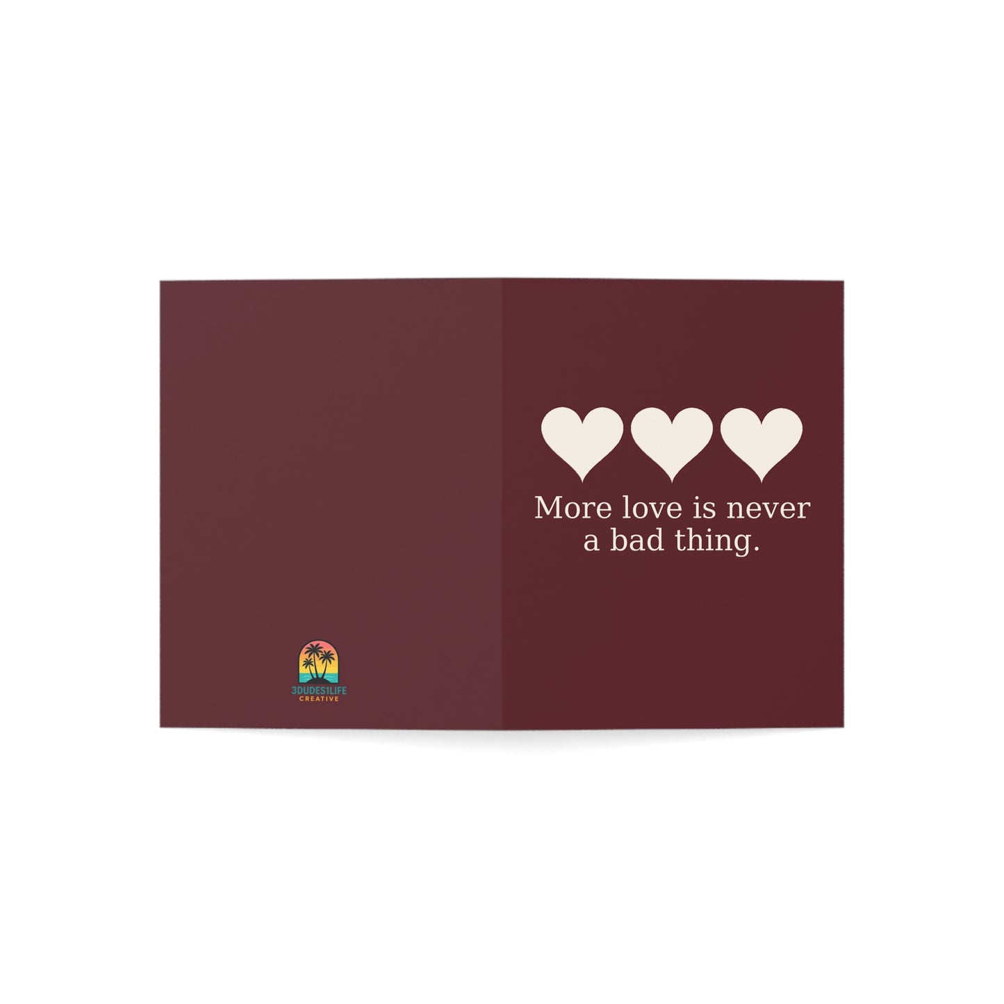More love is never a bad thing Greeting Card | Heart Trio Romance Card | Throuple Valentine's Day Card