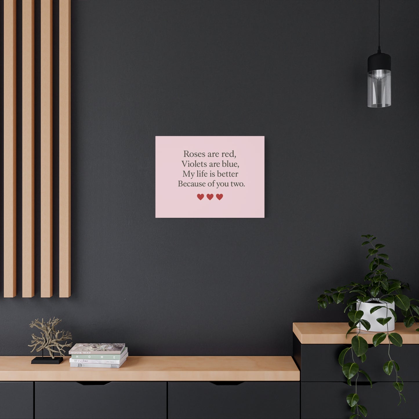 Roses are red Violets are blue poem Matte Canvas | Stretched 1.25" | Throuple Poem Print
