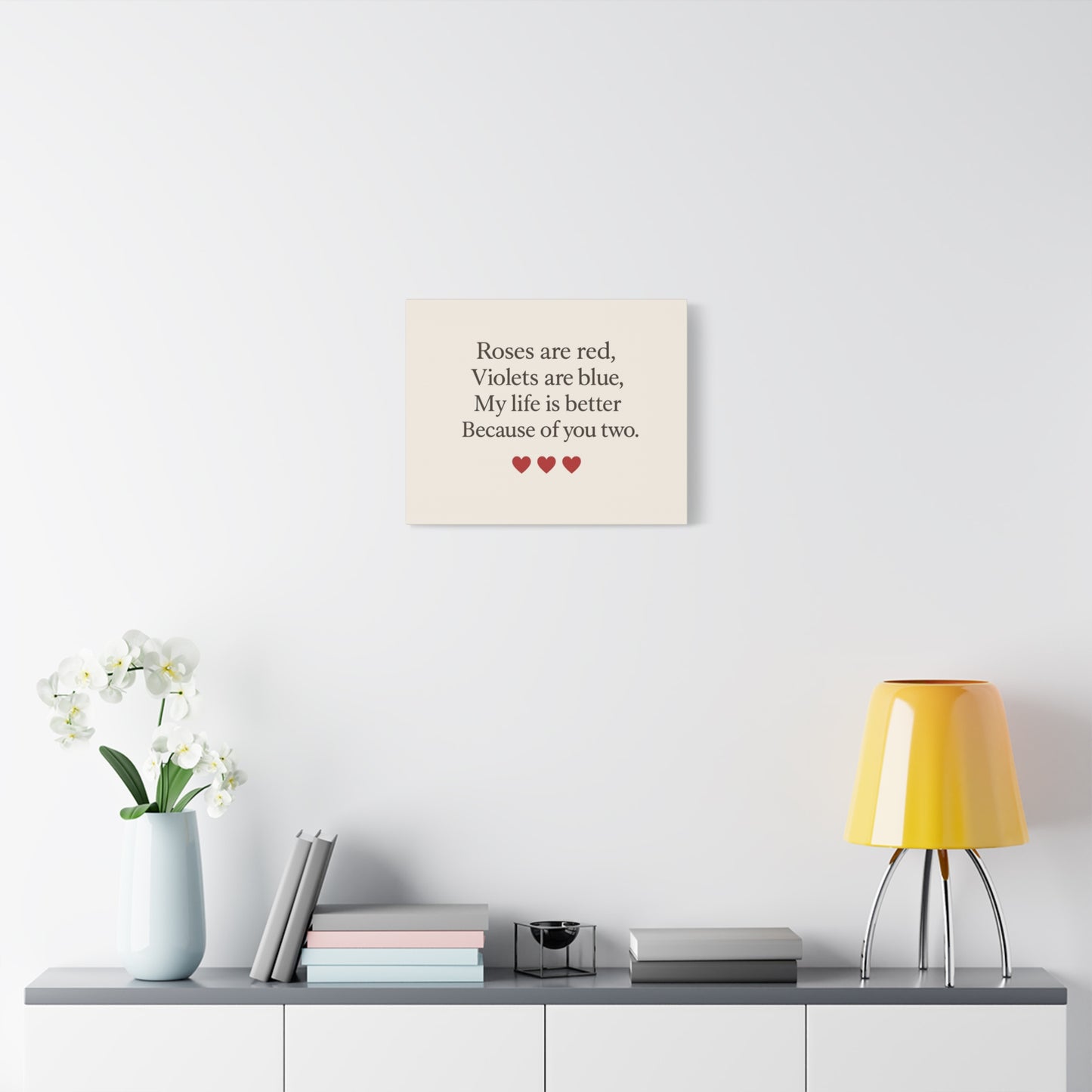 Roses are red poem Canvas | Stretched Matte Wall Art | Throuple Poem Artwork