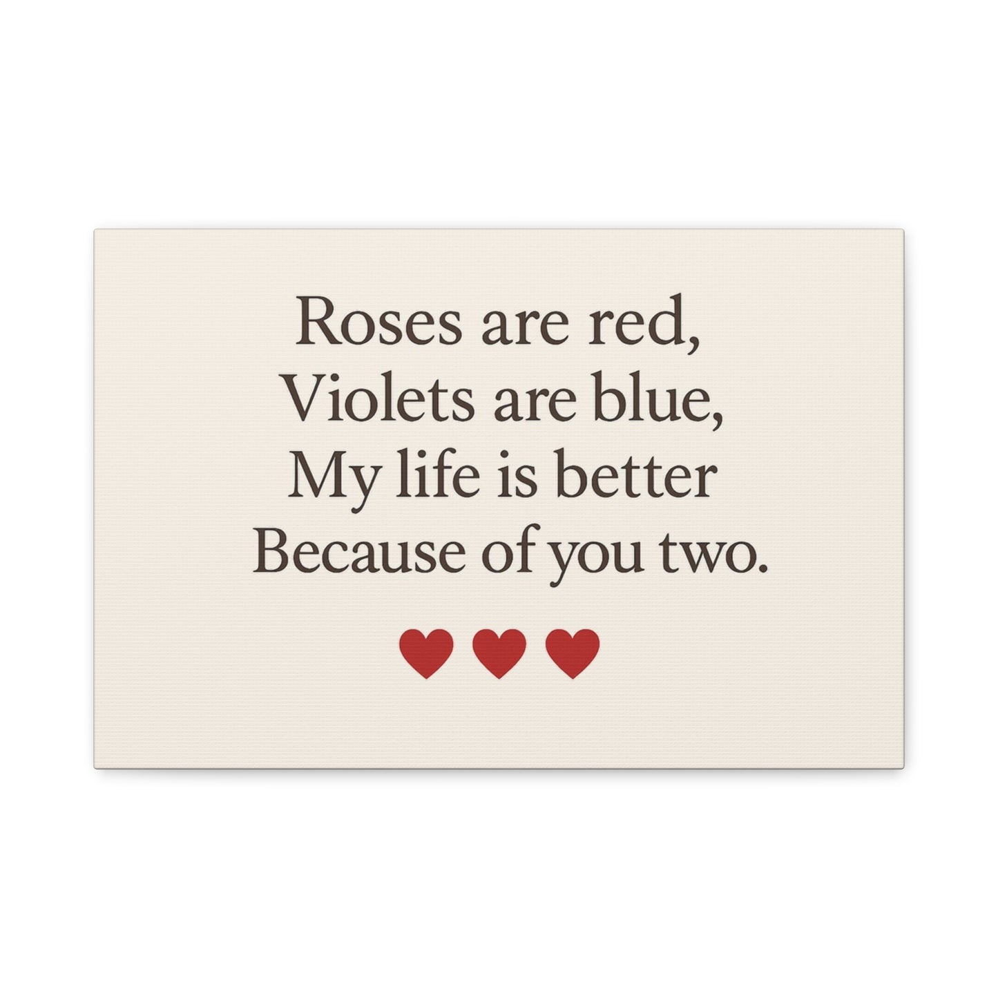 Roses are red poem Canvas | Stretched Matte Wall Art | Throuple Poem Artwork