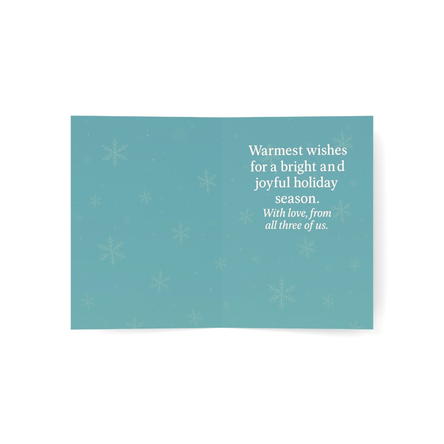 Season's Greetings Holiday Lights Greeting Card | Throuple Holiday Card | Trio Christmas Card