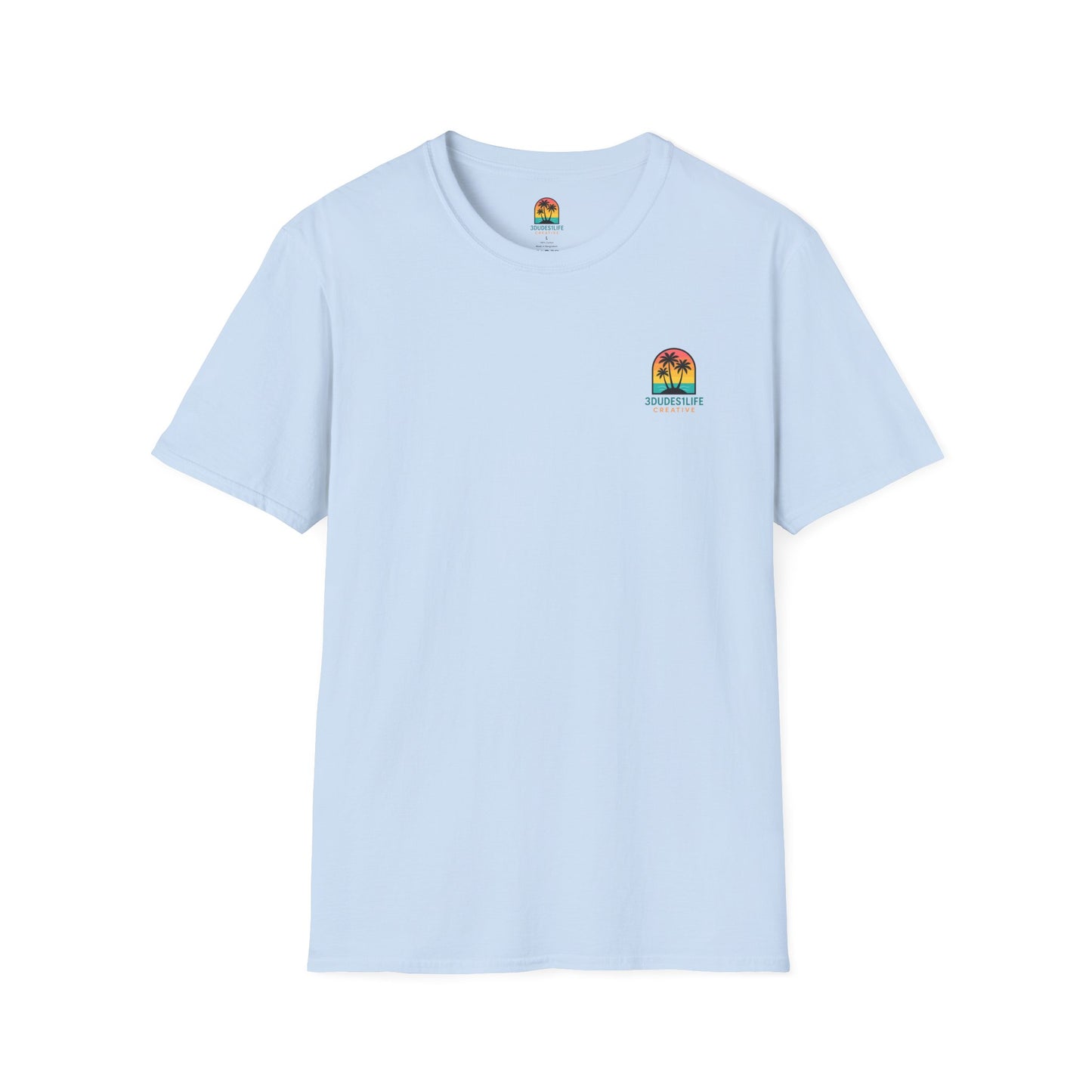 Pink Flamingo Trio T-Shirt | Small Chest Logo, Back Graphic | Throuple Shirt