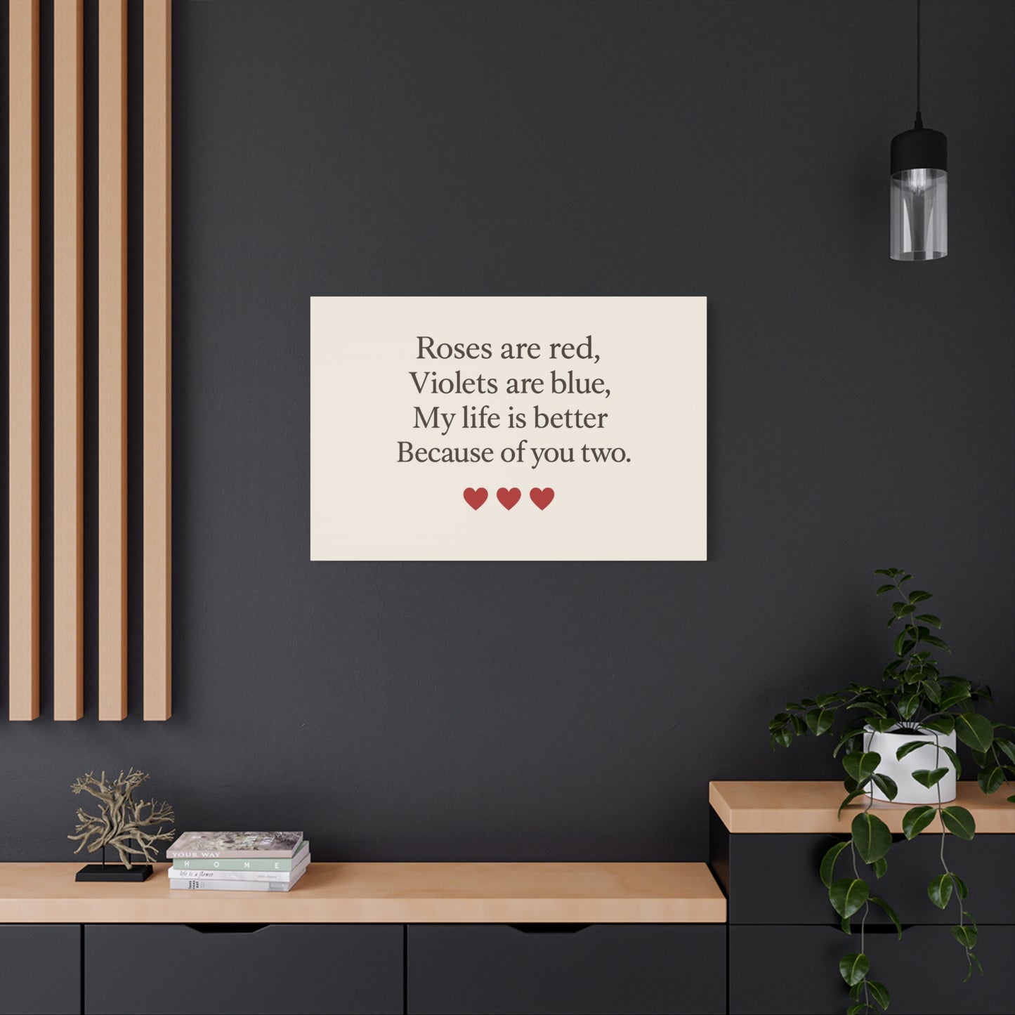 Roses are red poem Canvas | Stretched Matte Wall Art | Throuple Poem Artwork