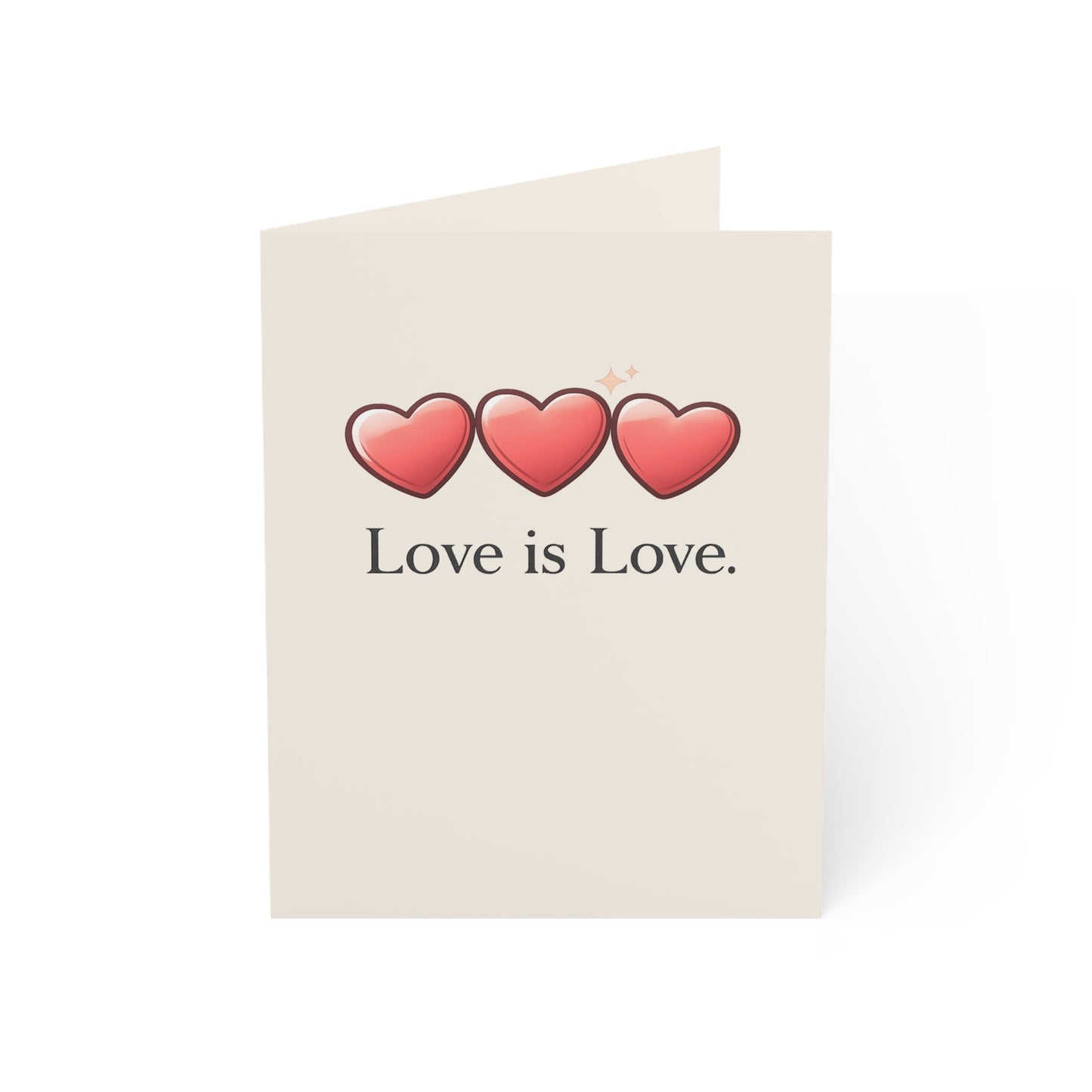 Love Is Love hearts greeting card | LGBTQ Pride | Throuple Birthday Card