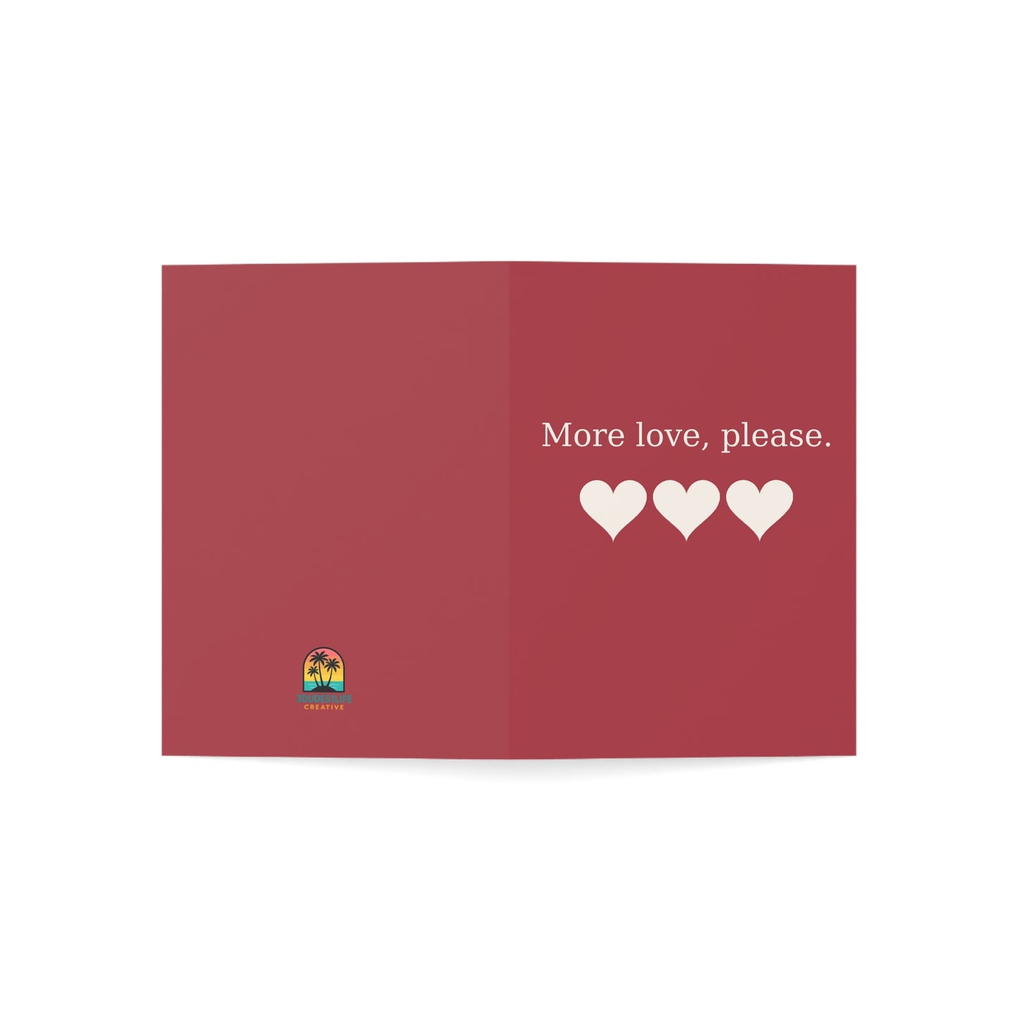More love please Hearts Greeting Card | Romantic Valentine Note | Throuple Valentine's Day Card