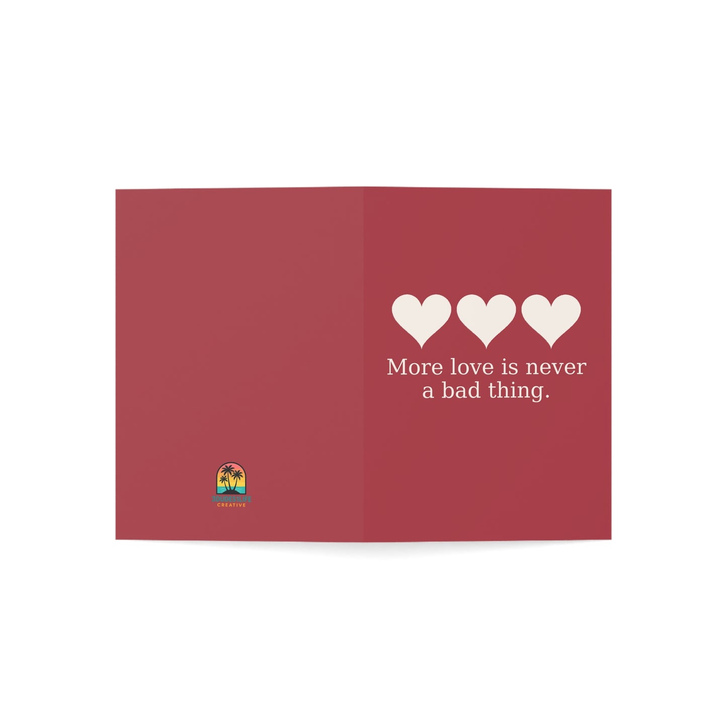 More love is never a bad thing Greeting Card | Heart Trio Love Card | Throuple Valentine's Day Card