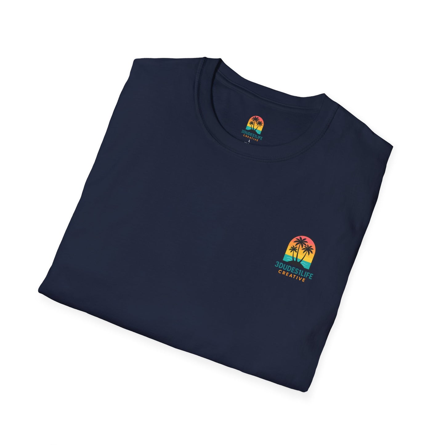 Pink Flamingo Trio T-Shirt | Small Chest Logo, Back Graphic | Throuple Shirt