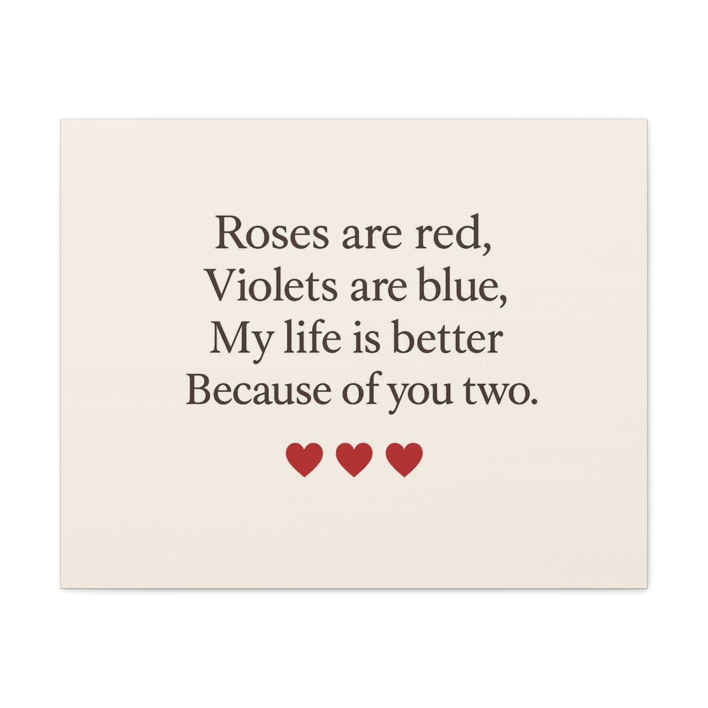 Roses are red poem Canvas | Stretched Matte Wall Art | Throuple Poem Artwork