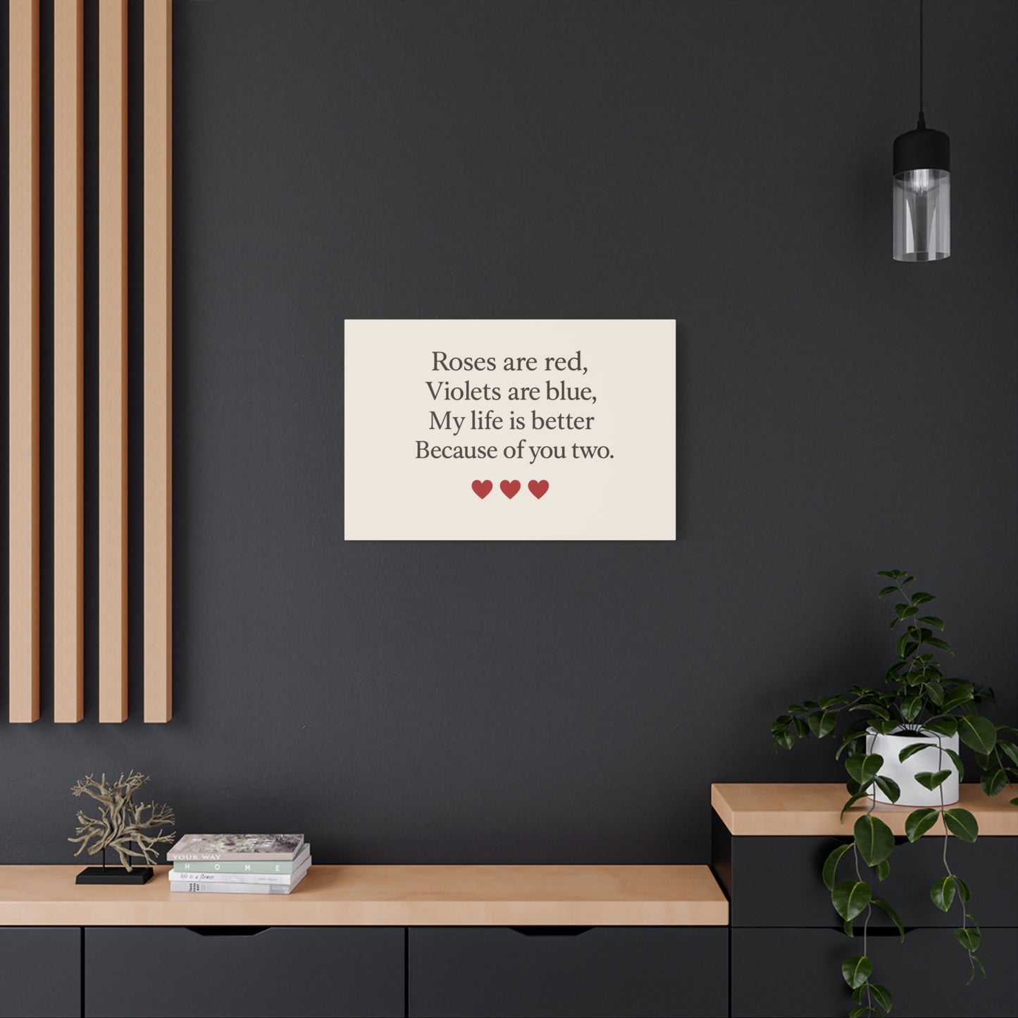 Roses are red poem Canvas | Stretched Matte Wall Art | Throuple Poem Artwork