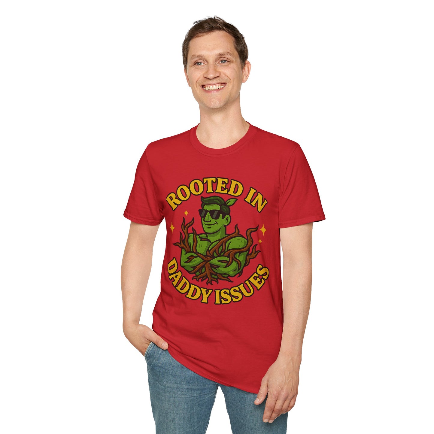 Softstyle Graphic T-Shirt | Rooted In Daddy Issues T-Shirt | Men's T-Shirt Plant Lover