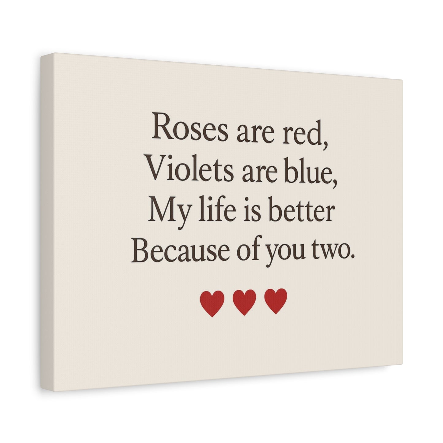 Roses are red poem Canvas | Stretched Matte Wall Art | Throuple Poem Artwork
