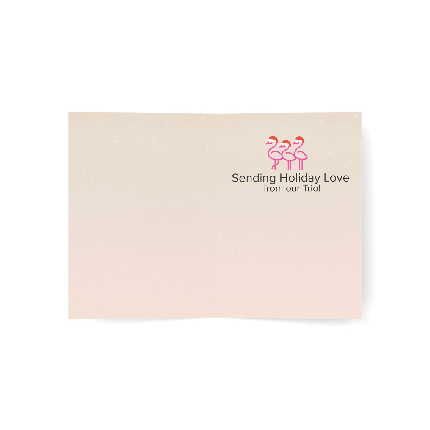 Three's A Holiday Vibe flamingo Christmas Greeting Card | Throuple Holiday Cards
