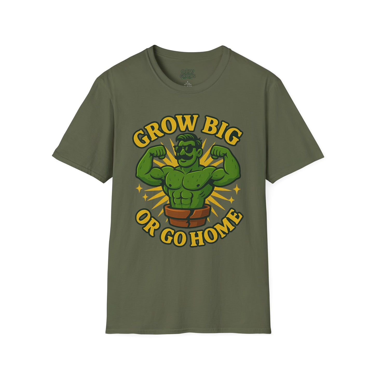 Grow Big or Go Home Plant Monster T-Shirt | Muscle Succulent Graphic Tee | Men's T-Shirt Plant Lover