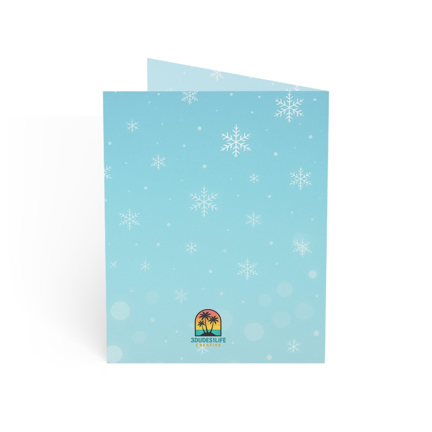 Three's A Holiday Vibe Flamingos Greeting Card | Christmas Holiday Card | Blank Inside Holiday Card Throuple