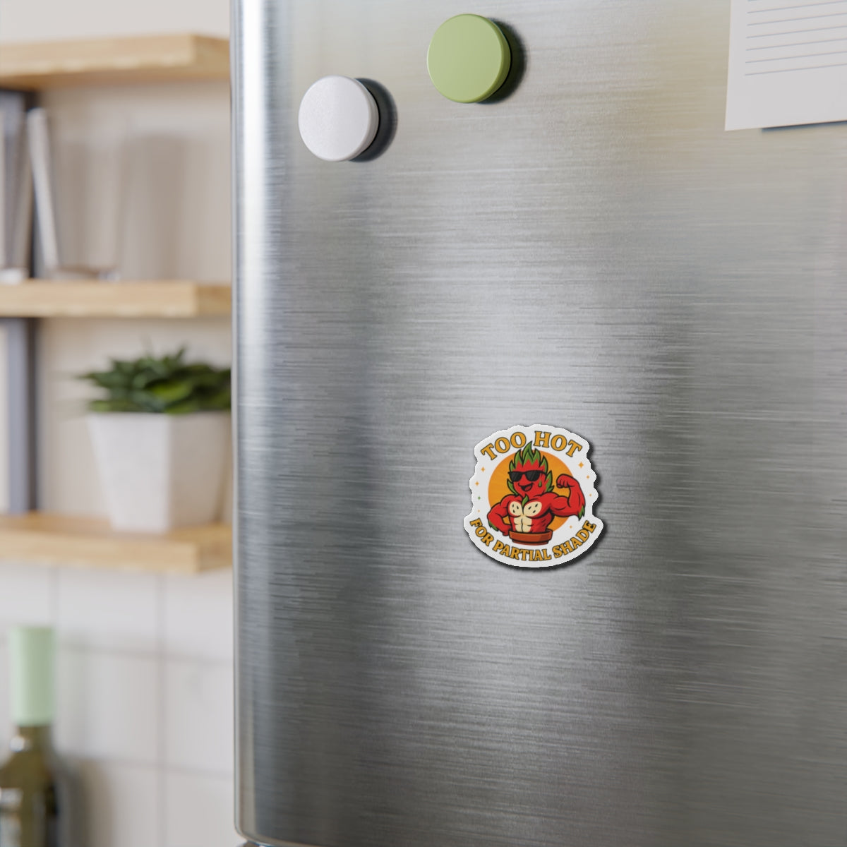 Too Hot Muscle Dragon Fruit Die-Cut Magnet | Funny  Pot Magnet | Funny Magnet for Plant Lovers