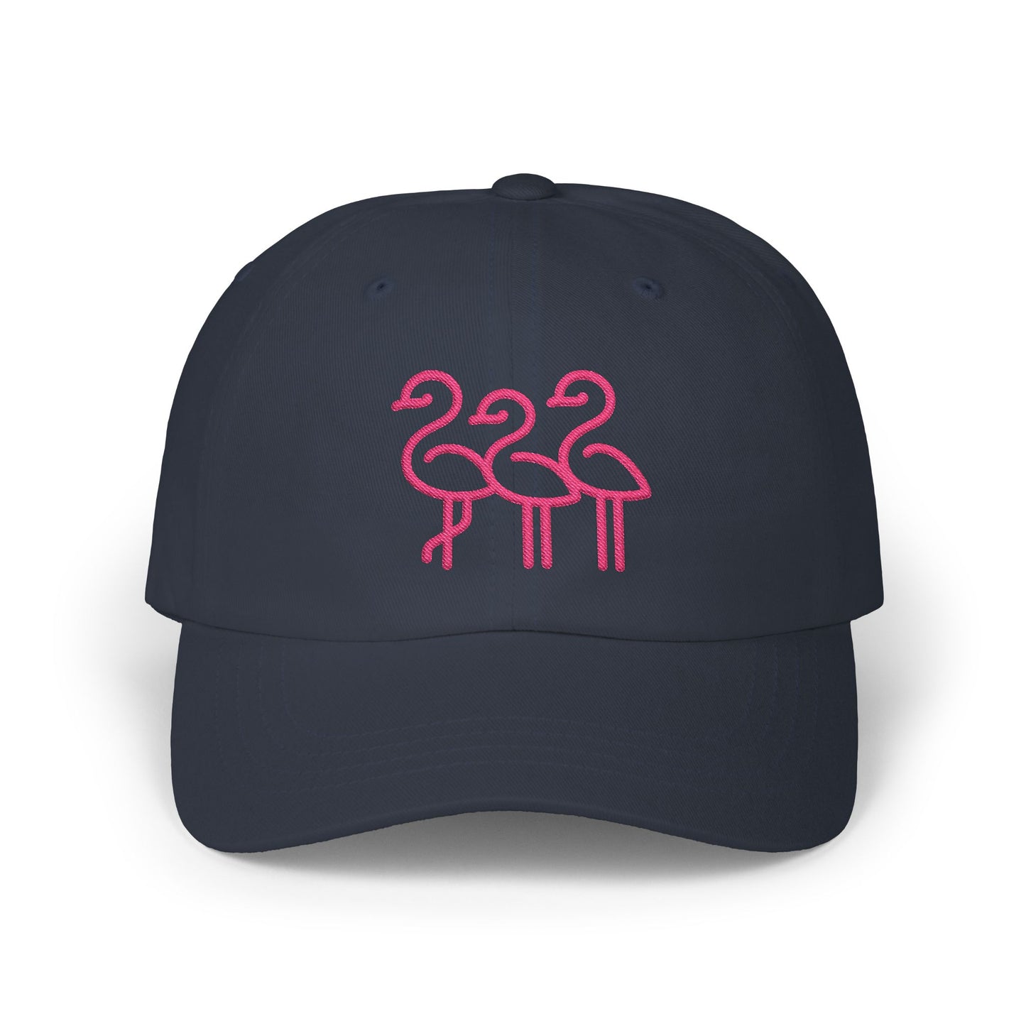Three Pink Flamingos Dad Cap | Embroidered Flamingo Baseball Hat |Throuple Life