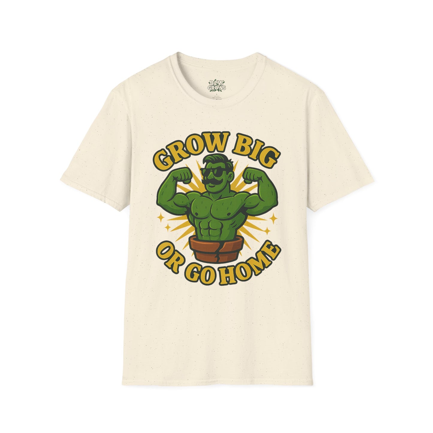 Grow Big or Go Home Plant Monster T-Shirt | Muscle Succulent Graphic Tee | Men's T-Shirt Plant Lover