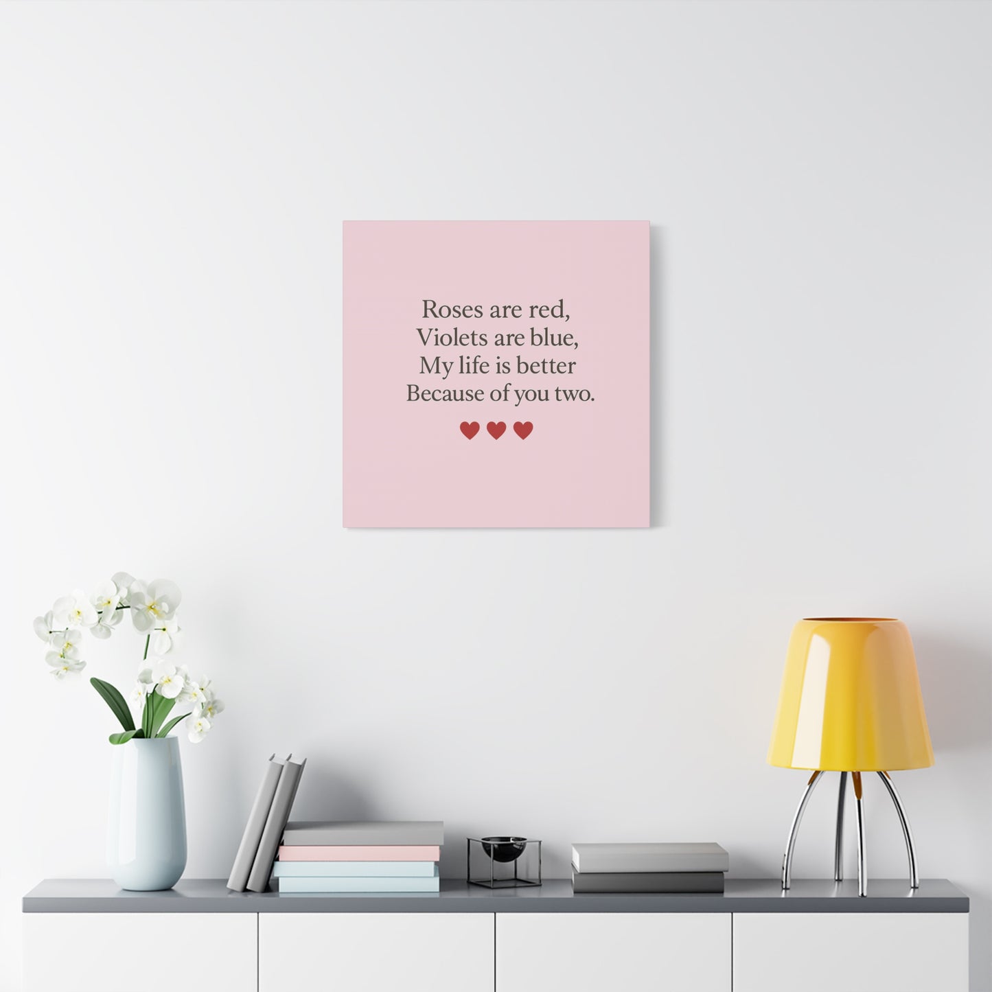 Roses are red Violets are blue poem Matte Canvas | Stretched 1.25" | Throuple Poem Print