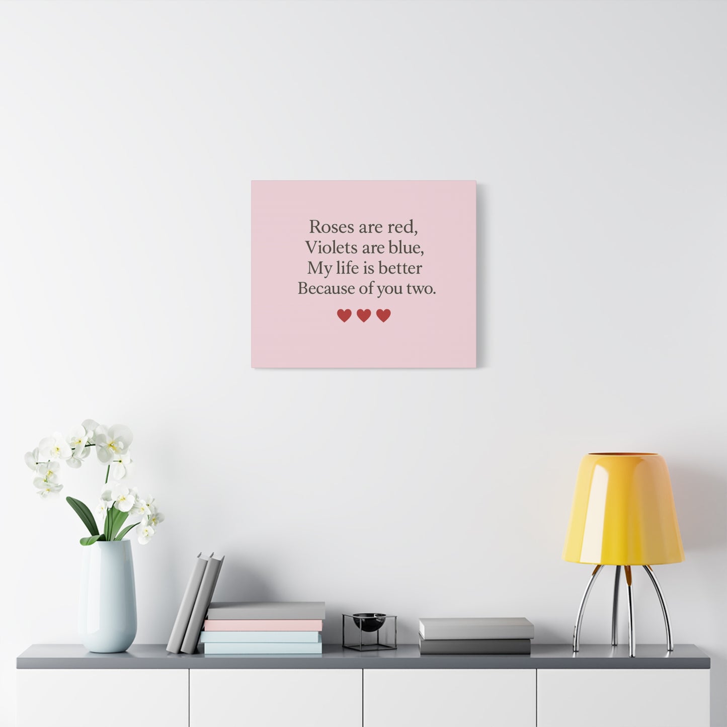 Roses are red Violets are blue poem Matte Canvas | Stretched 1.25" | Throuple Poem Print