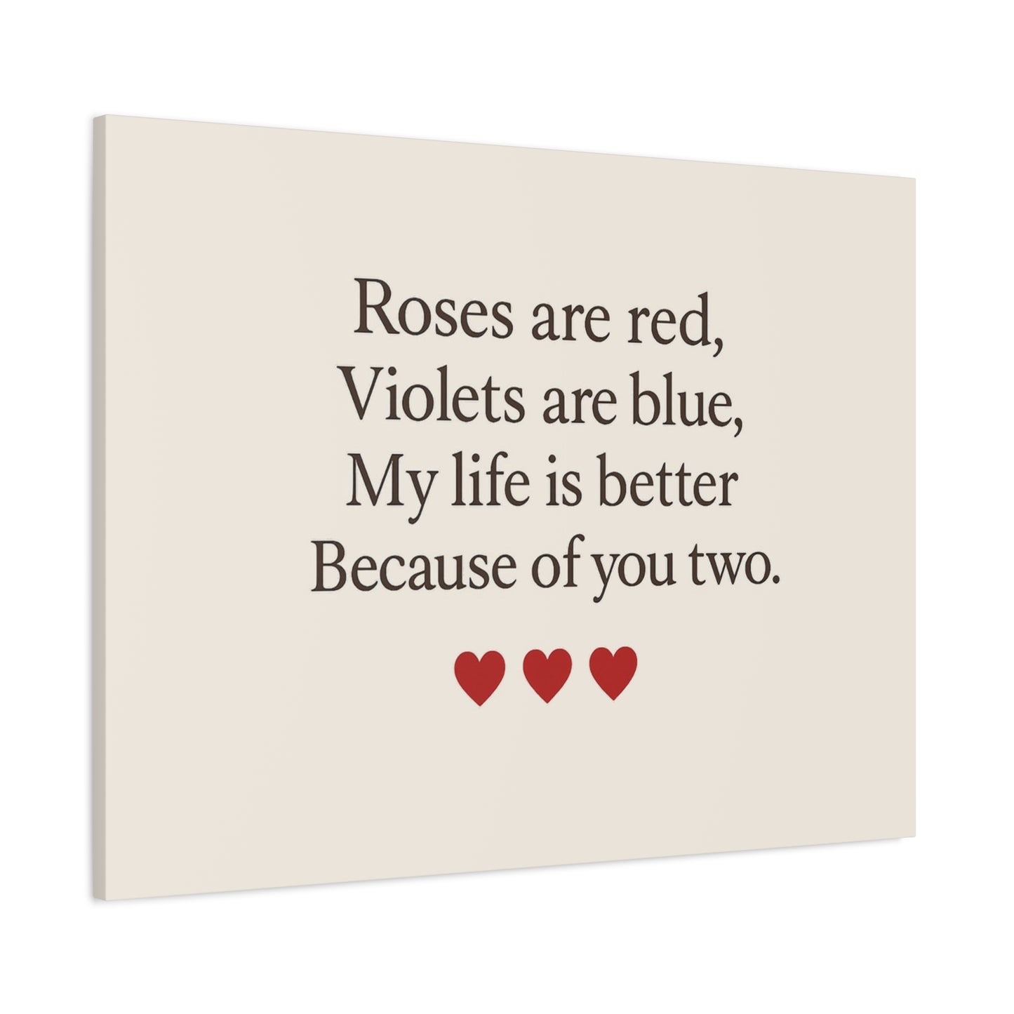 Roses are red poem Canvas | Stretched Matte Wall Art | Throuple Poem Artwork