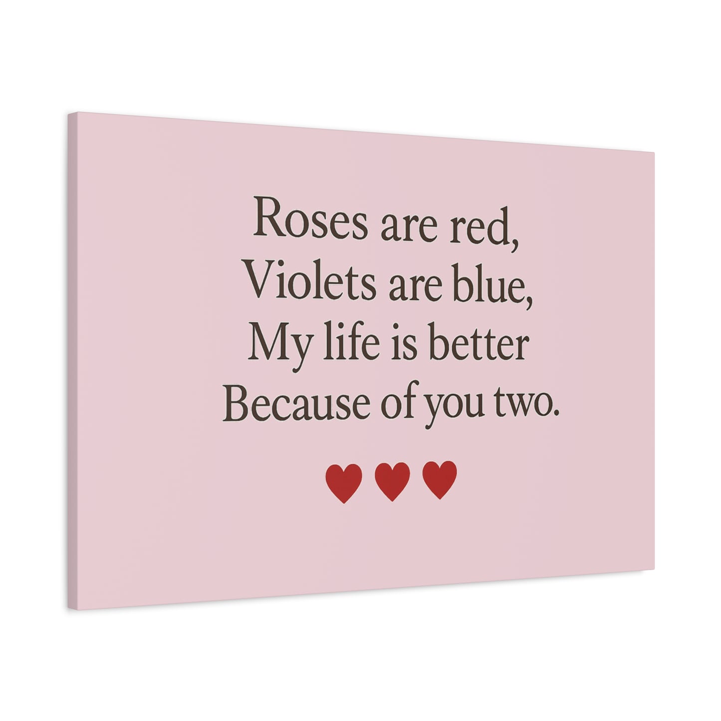 Roses are red Violets are blue poem Matte Canvas | Stretched 1.25" | Throuple Poem Print