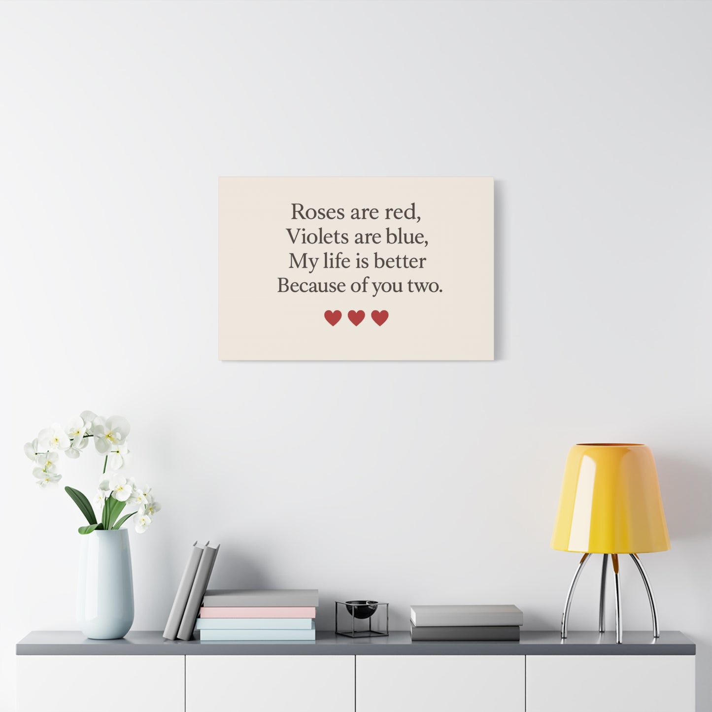 Roses are red poem Canvas | Stretched Matte Wall Art | Throuple Poem Artwork