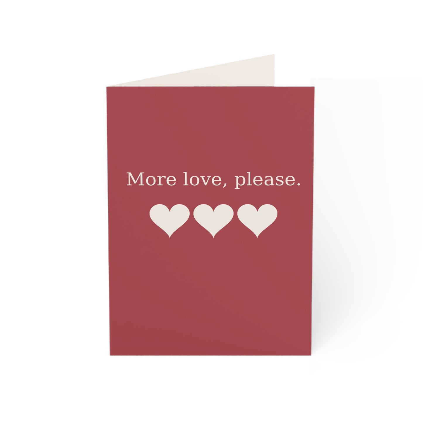 More love please Hearts Greeting Card | Romantic Valentine Note | Throuple Valentine's Day Card
