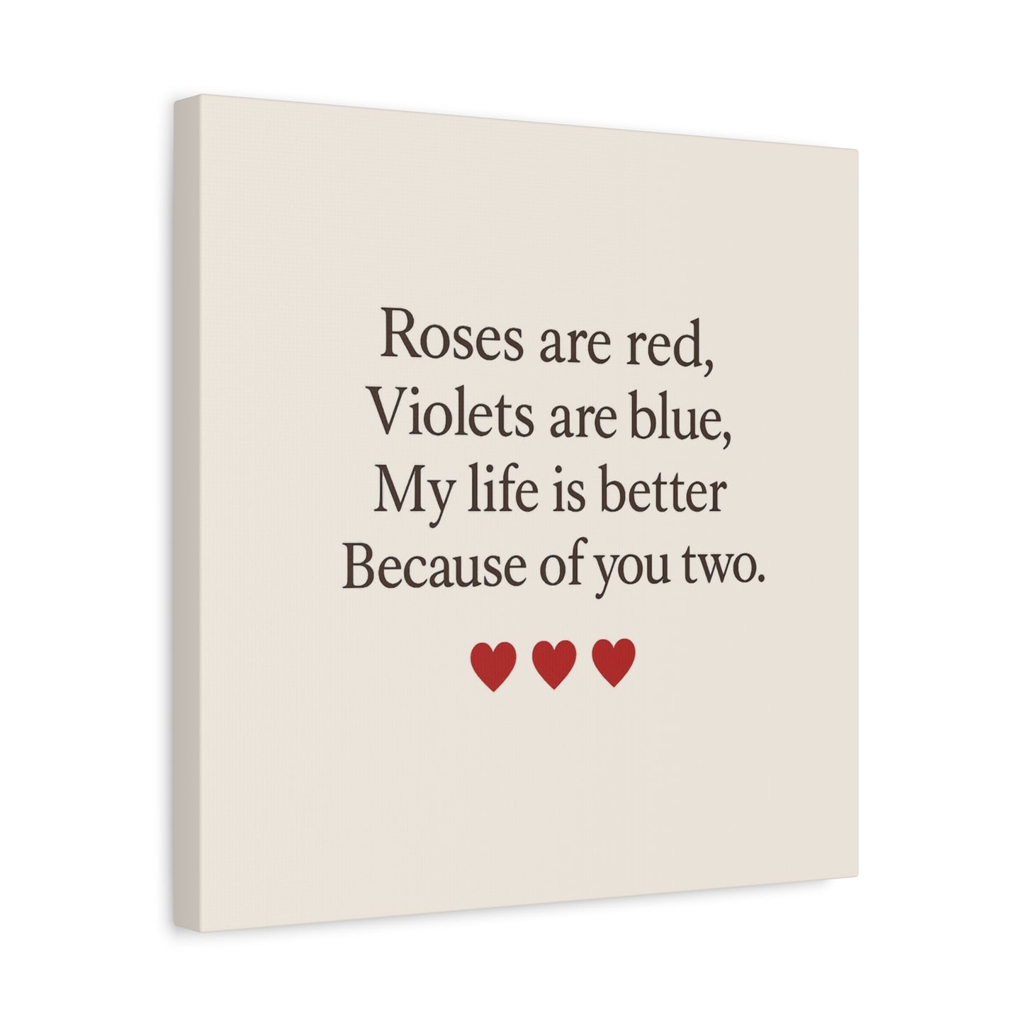 Roses are red poem Canvas | Stretched Matte Wall Art | Throuple Poem Artwork