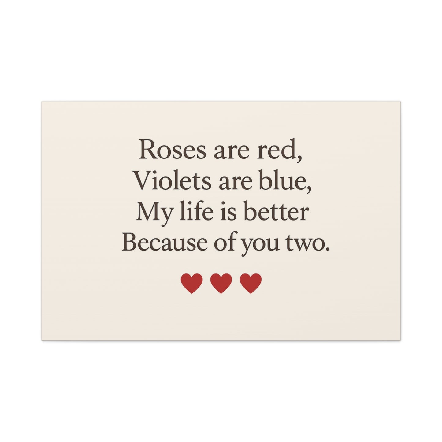 Roses are red poem Canvas | Stretched Matte Wall Art | Throuple Poem Artwork