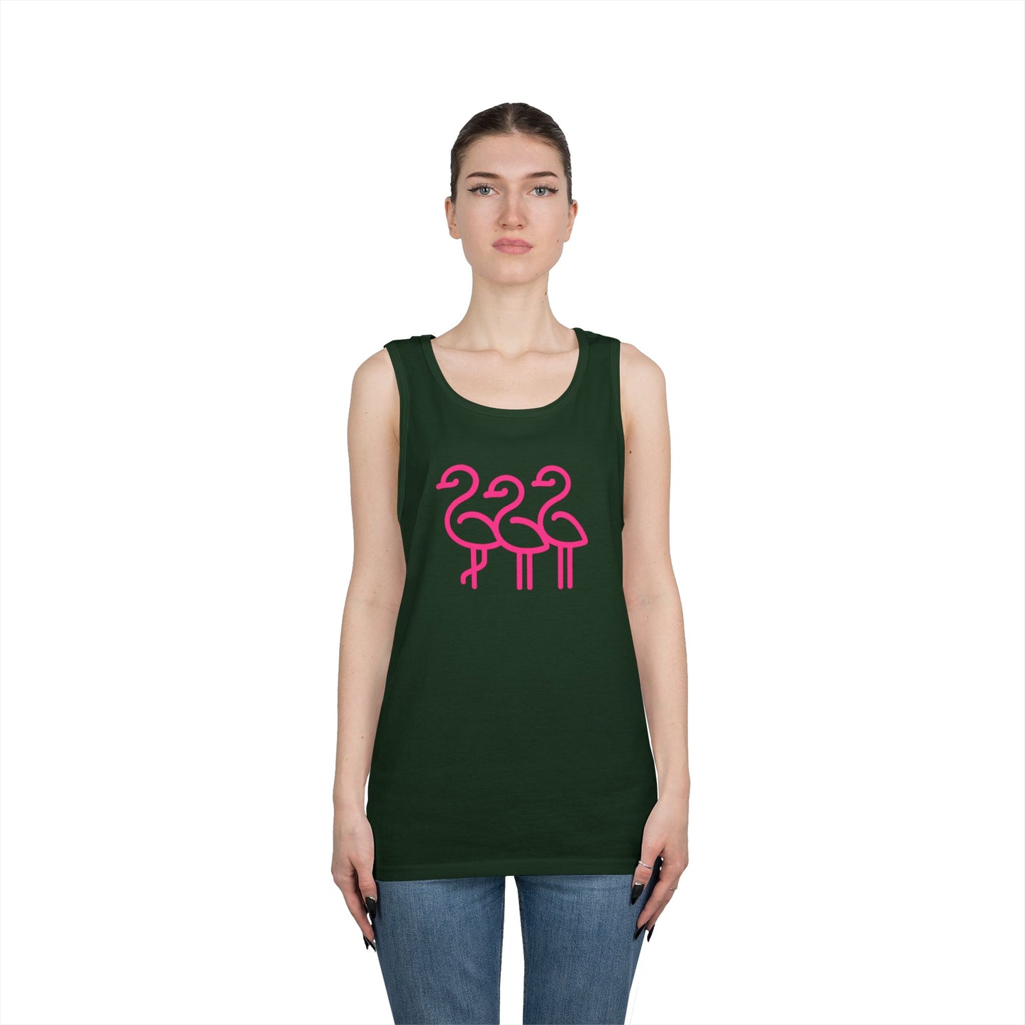 Pink Flamingo Trio Tank | Unisex Tank Top Summer | Throuple Life