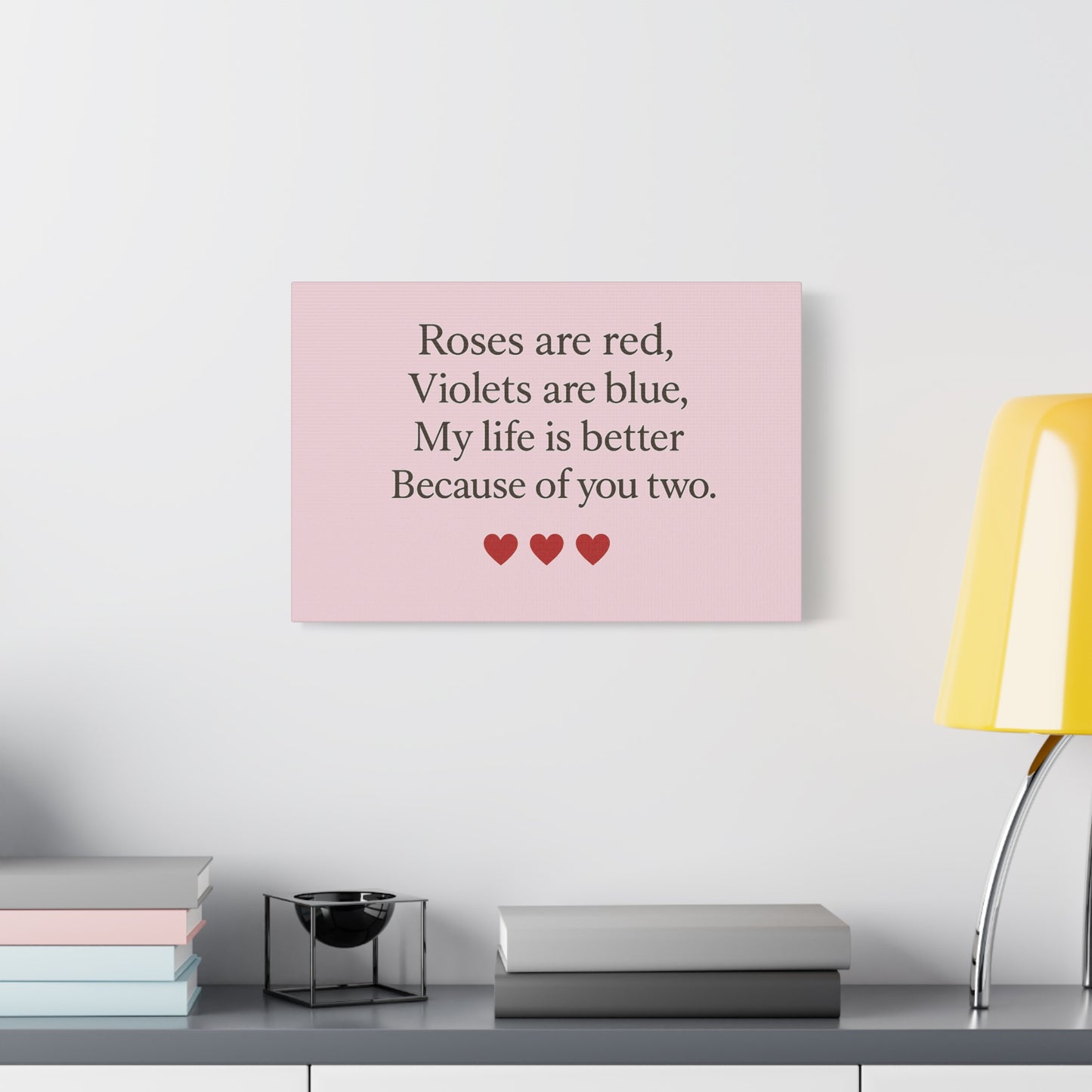 Roses are red Violets are blue poem Matte Canvas | Stretched 1.25" | Throuple Poem Print