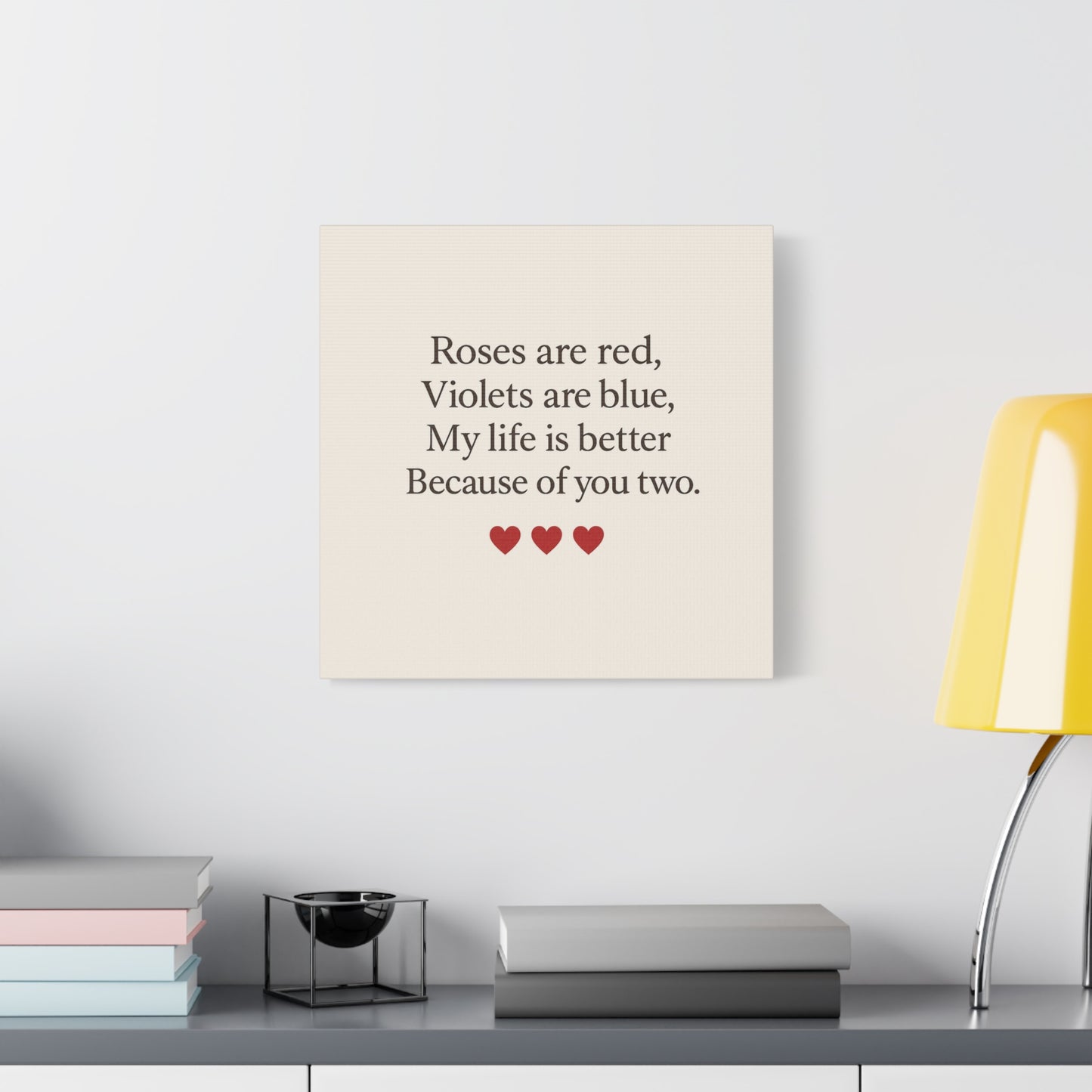 Roses are red poem Canvas | Stretched Matte Wall Art | Throuple Poem Artwork