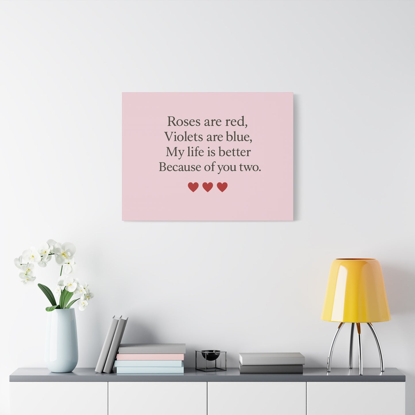Roses are red Violets are blue poem Matte Canvas | Stretched 1.25" | Throuple Poem Print