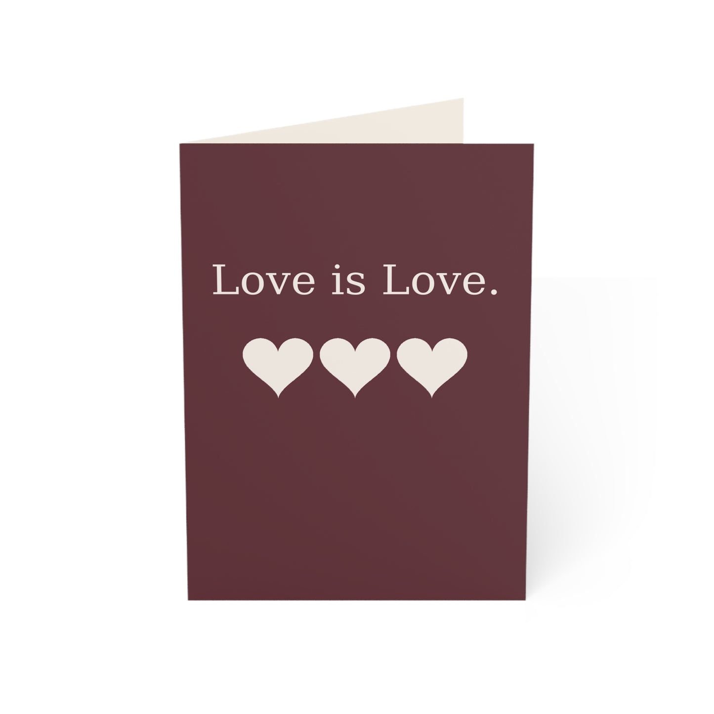 Love Is Love hearts Greeting Card | Pride, Romantic Note | Throuple Valentine's Day Card
