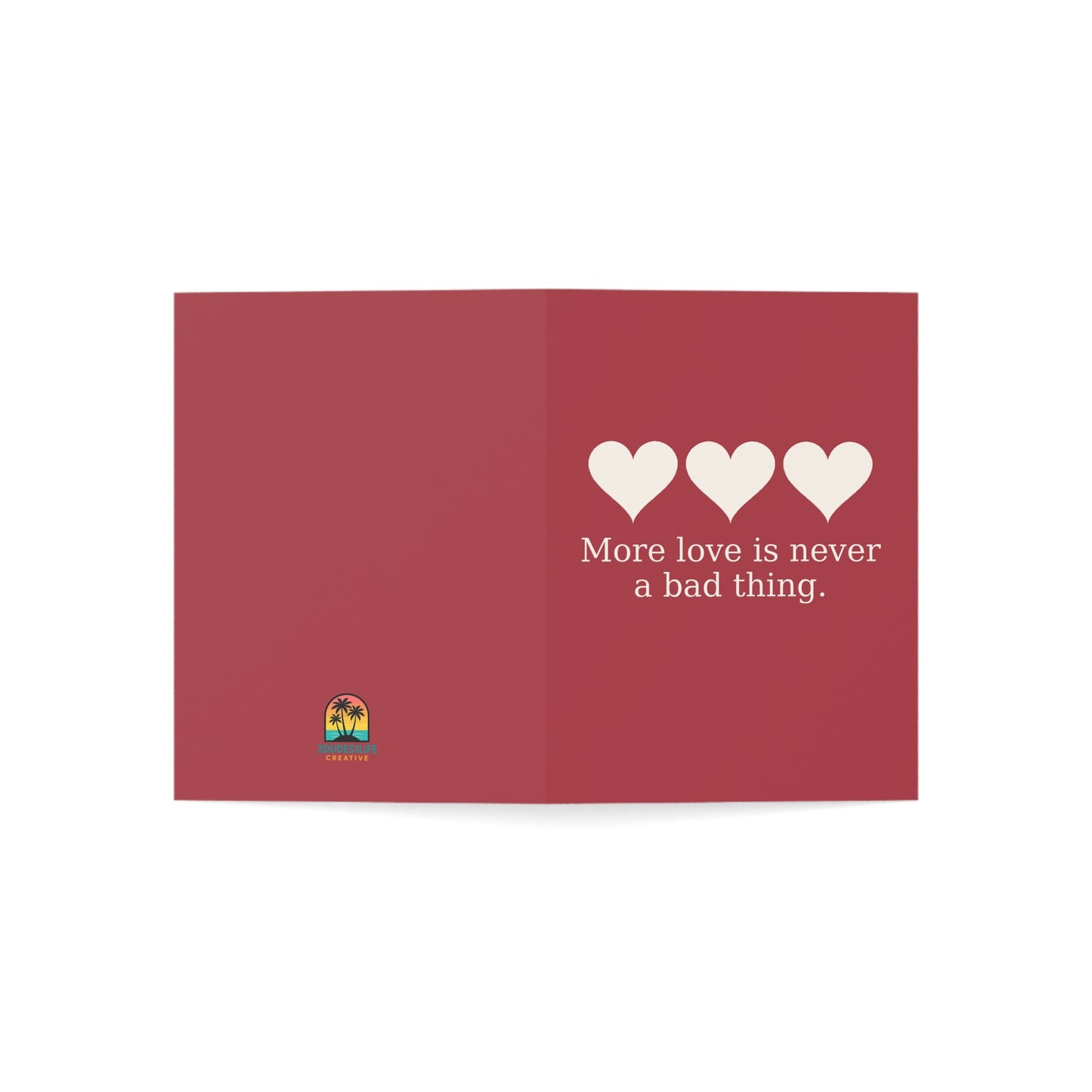 More love is never a bad thing Greeting Card | Heart Trio Love Card | Throuple Valentine's Day Card