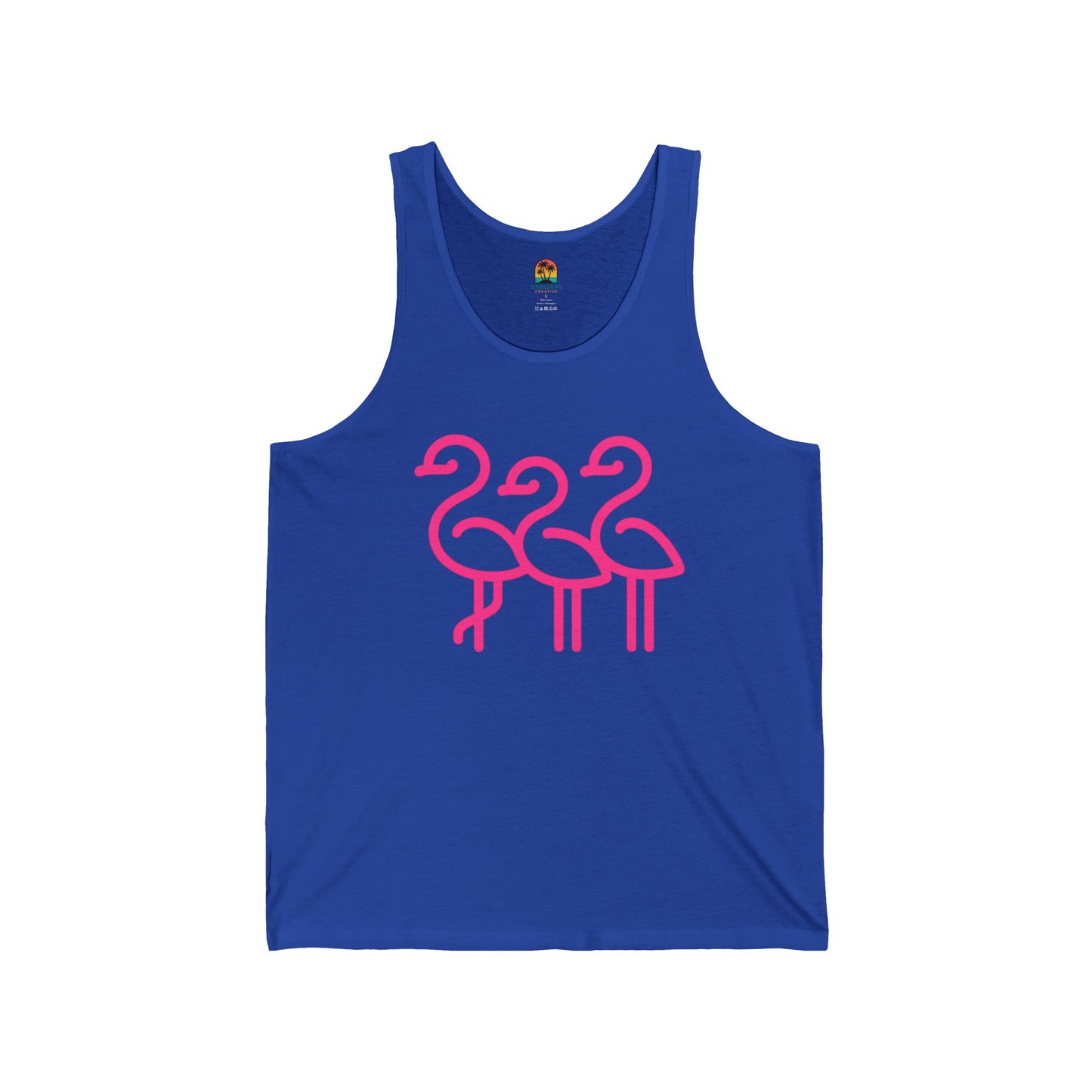 Three Pink Flamingos Tank Top | Minimal Beach Summer Graphic | Throuple Flamingo Tank Top