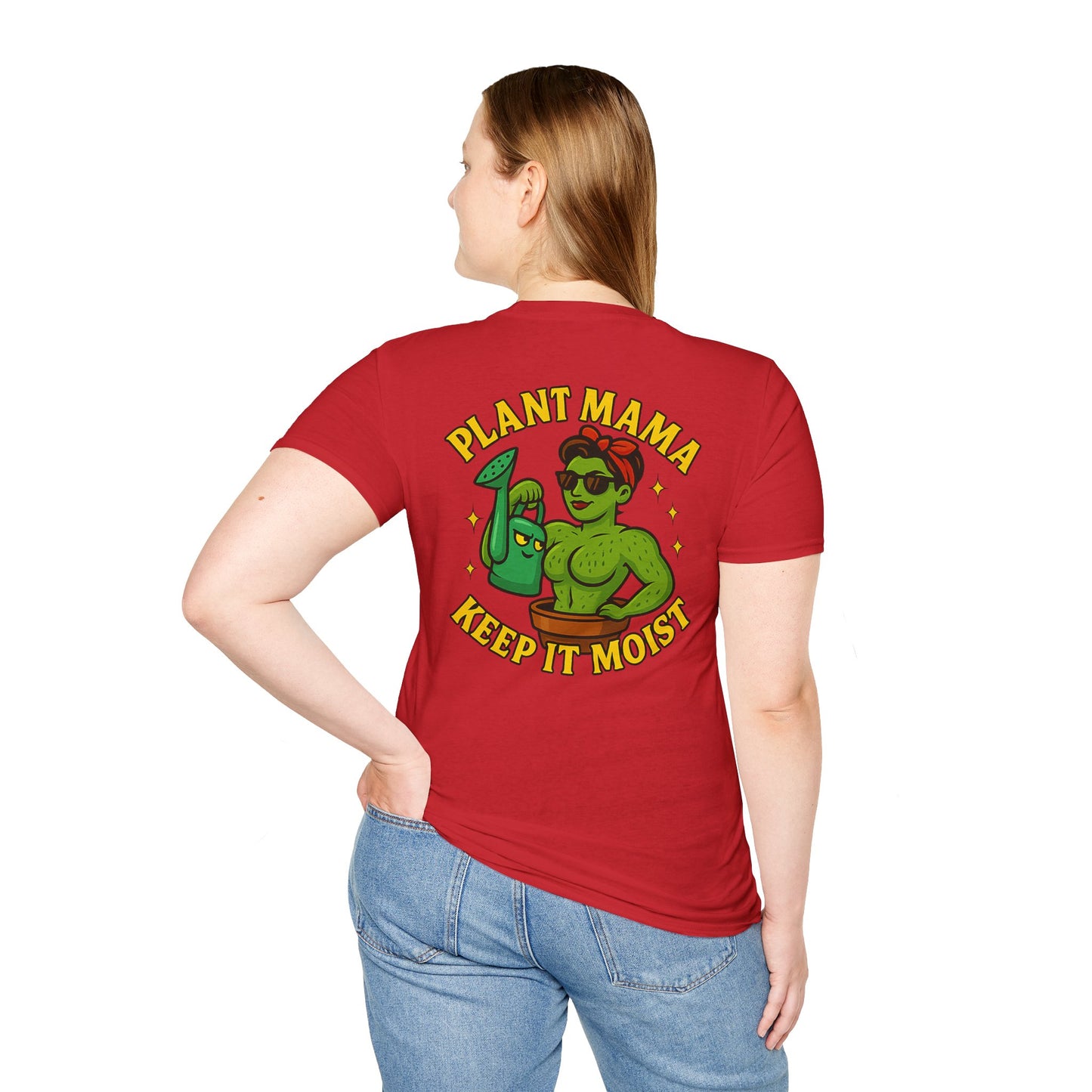 Plant Mama Keep It Moist T-Shirt | Plant Lover Graphic Tee | Women's T-Shirt Plant Lover Funny 2 Sided