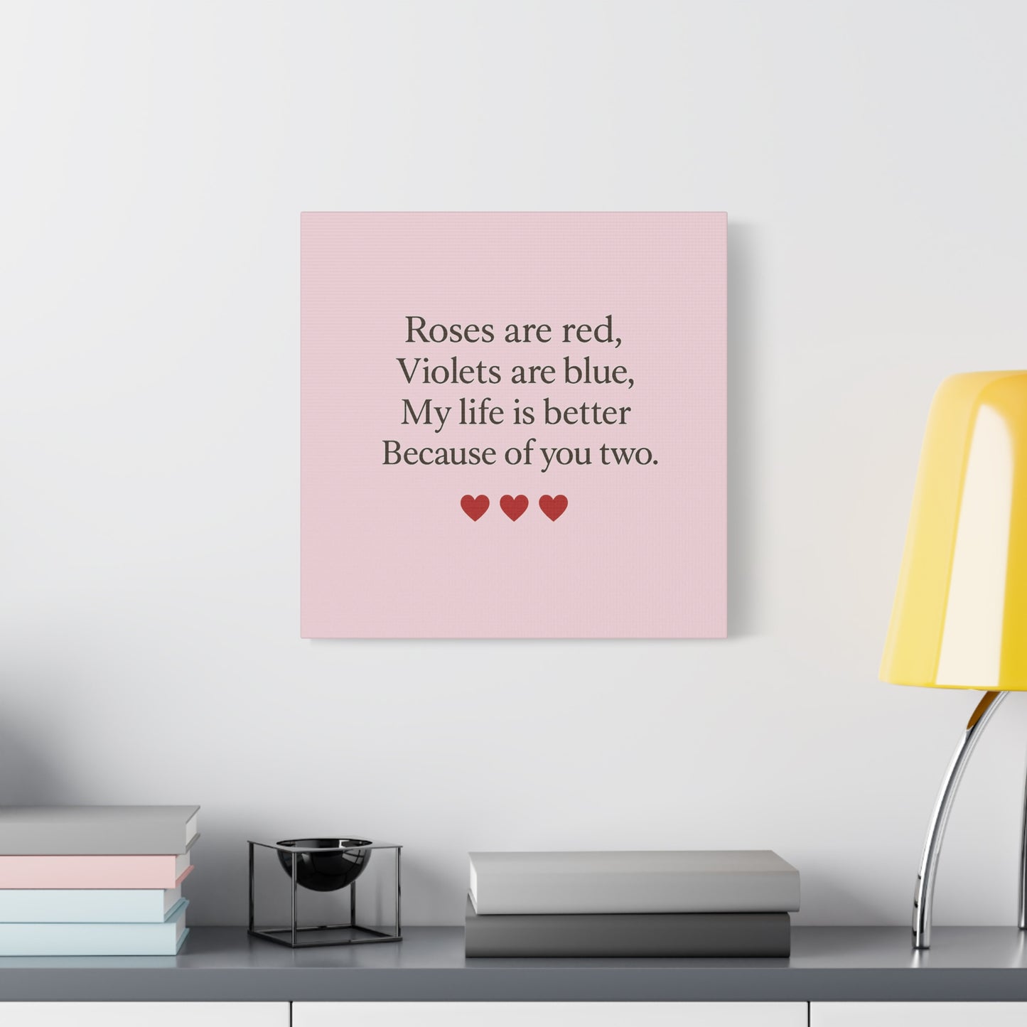 Roses are red Violets are blue poem Matte Canvas | Stretched 1.25" | Throuple Poem Print