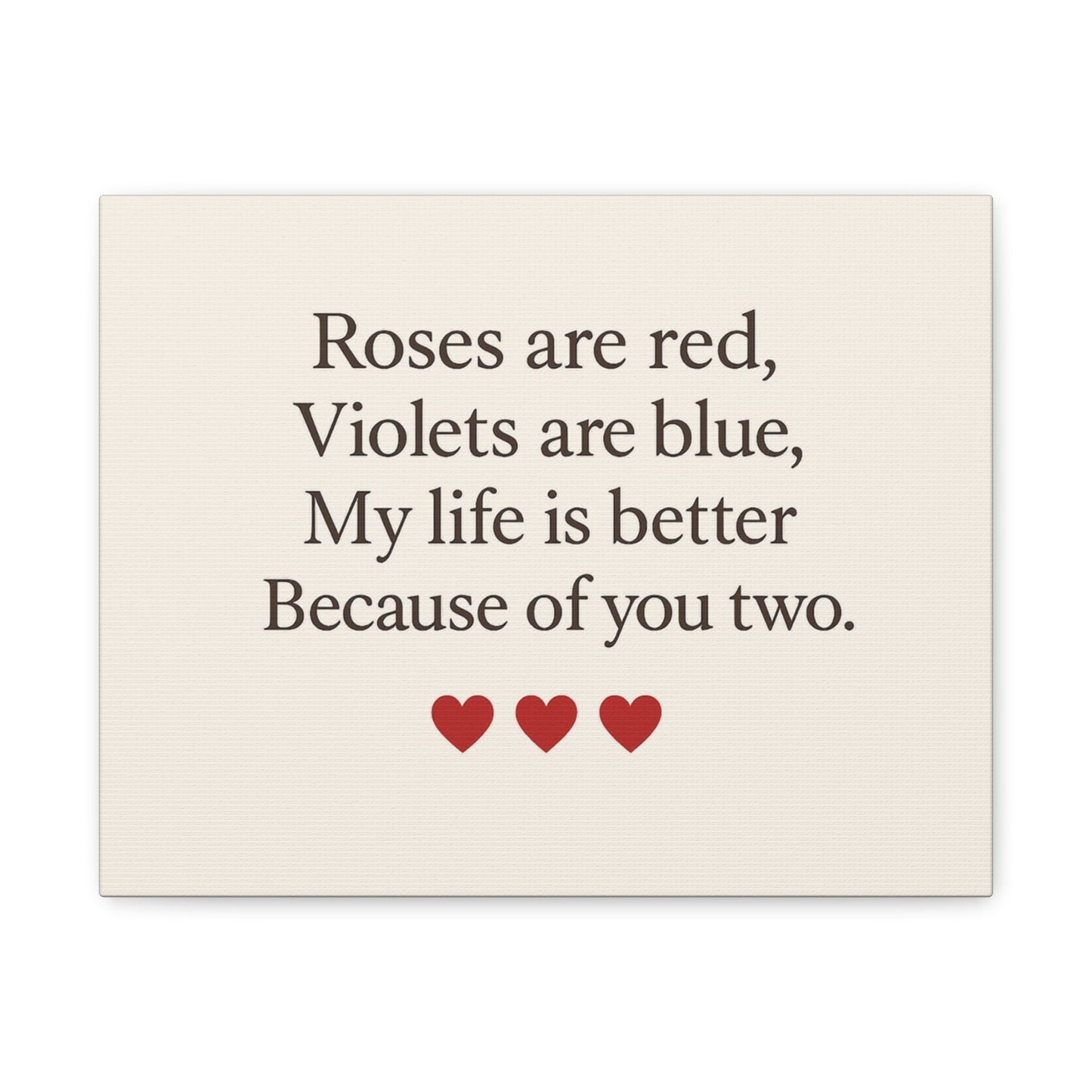 Roses are red poem Canvas | Stretched Matte Wall Art | Throuple Poem Artwork