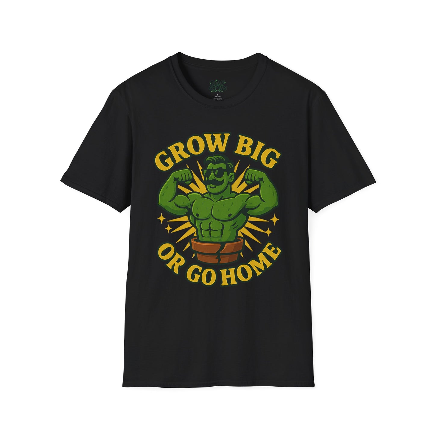 Grow Big or Go Home Plant Monster T-Shirt | Muscle Succulent Graphic Tee | Men's T-Shirt Plant Lover